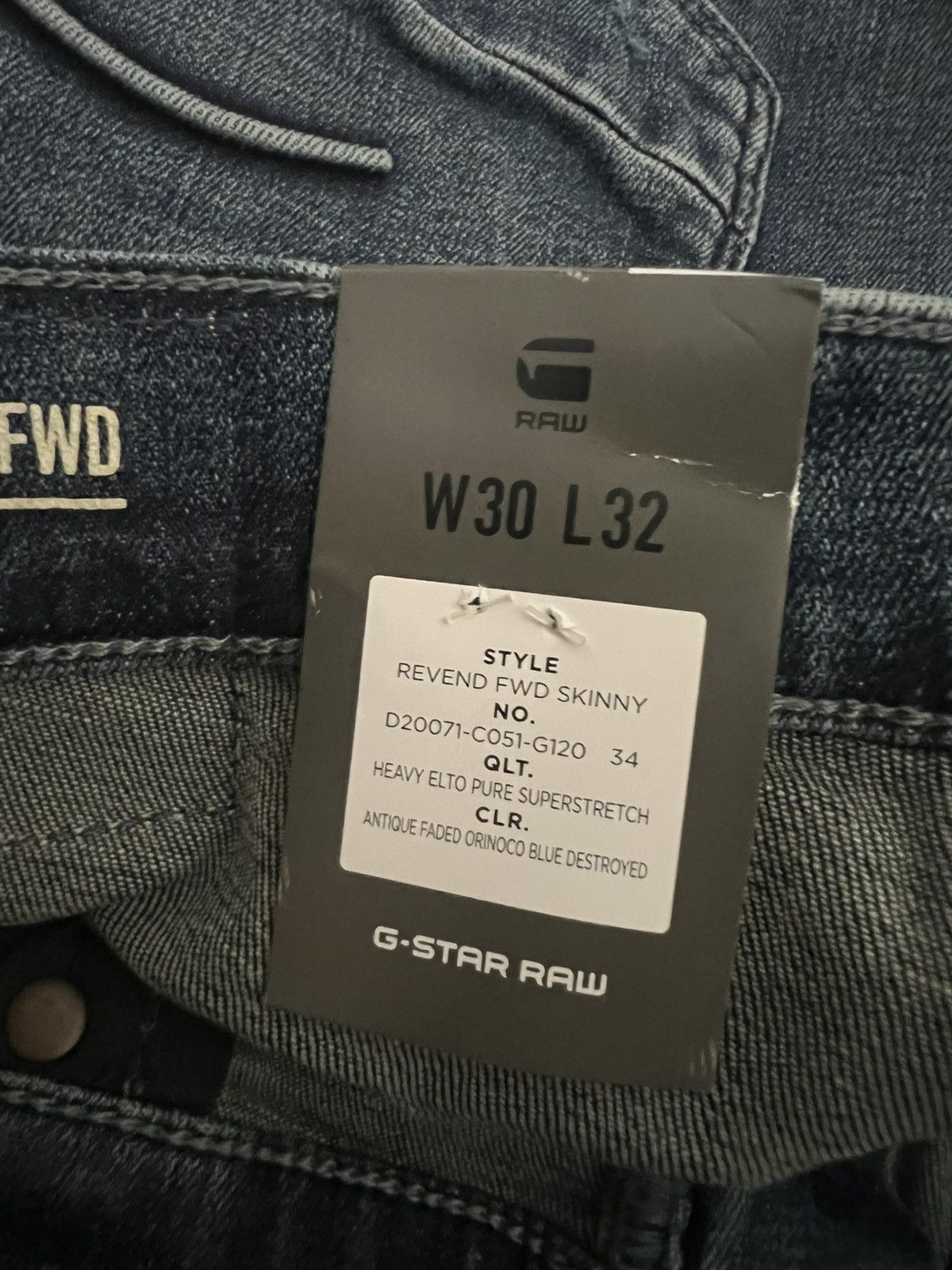 G-Star G-Star Raw Mens 3301 Slim Jeans Denim $170 Gray Size 30/32 Size US 30 / EU 46 - 7 Thumbnail