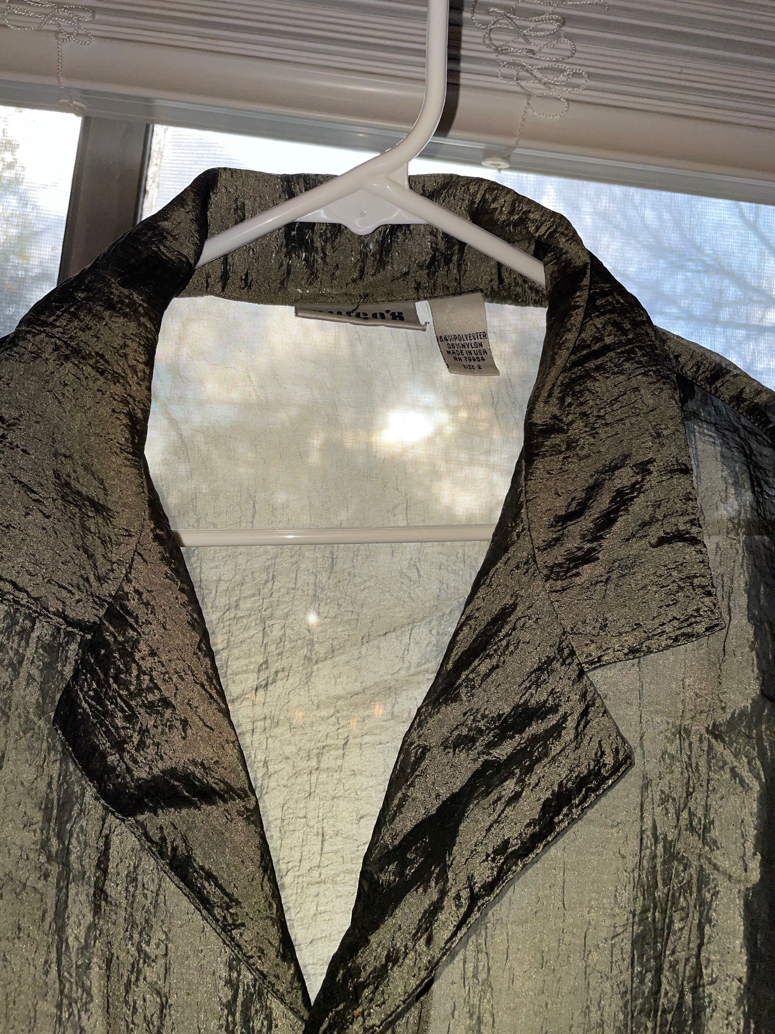Chicos Chico 's Design Longsleeve Green Blouse Size XS / US 0-2 / IT 36-38 - 4 Thumbnail