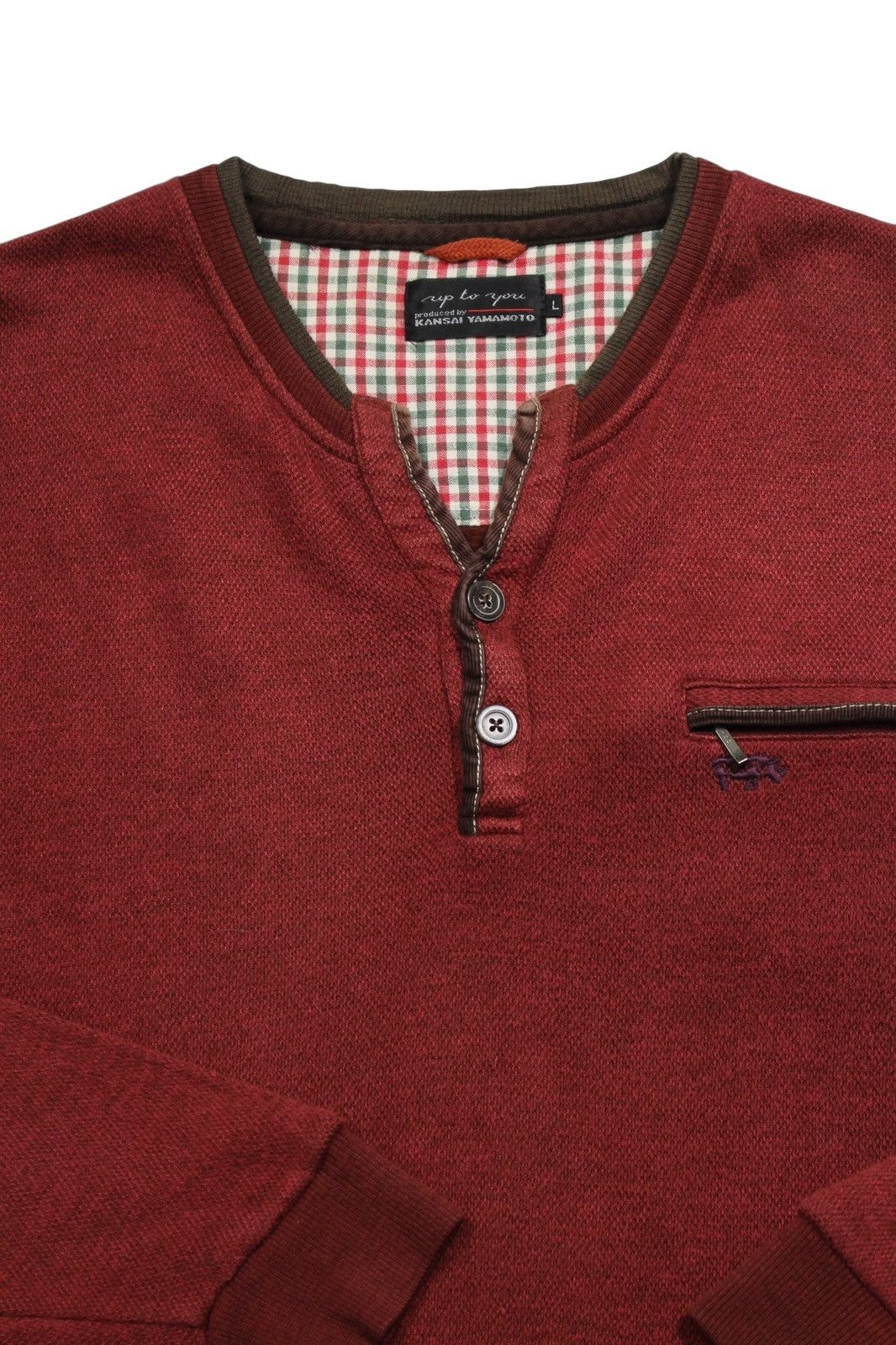 Kansai Yamamoto 2000S KANSAI YAMAMOTO UP TO YOU HENLEY SWEATER Size US L / EU 52-54 / 3 - 5 Thumbnail
