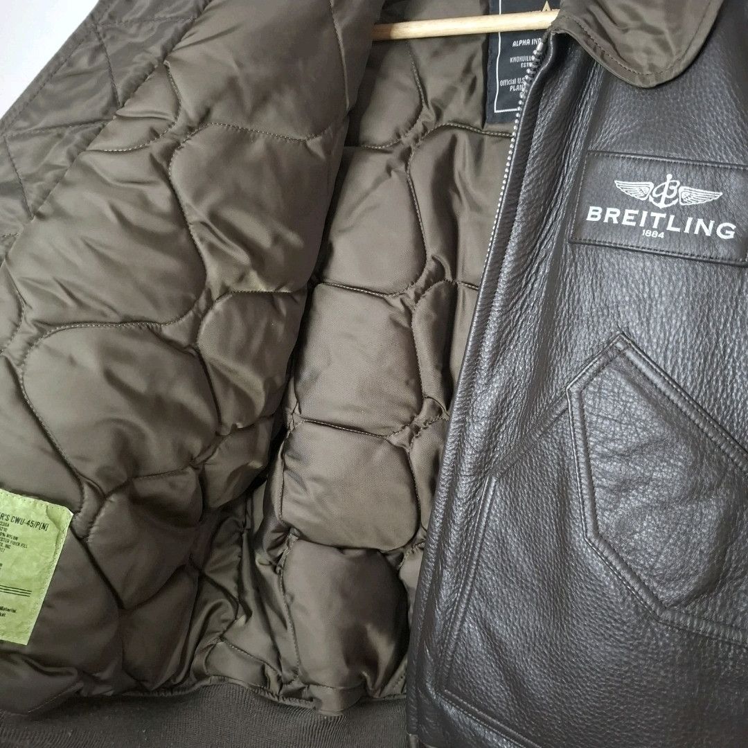 ALPHA INDUSTRIES X BREITLING Leather Flying Top Gun Jacket