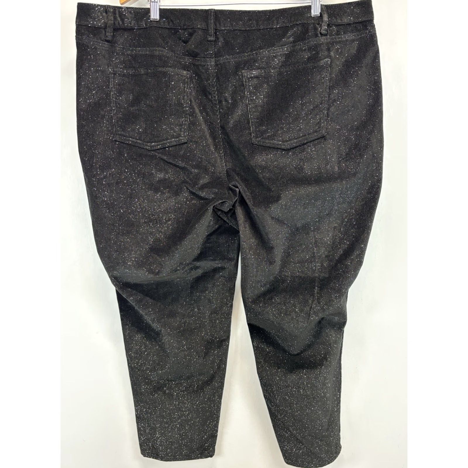 Talbots Talbots Pants Slim Ankle Corduroy Women’s 24W Plus Black Metallic Sparkle Size 42" / US 20 - 3 Thumbnail