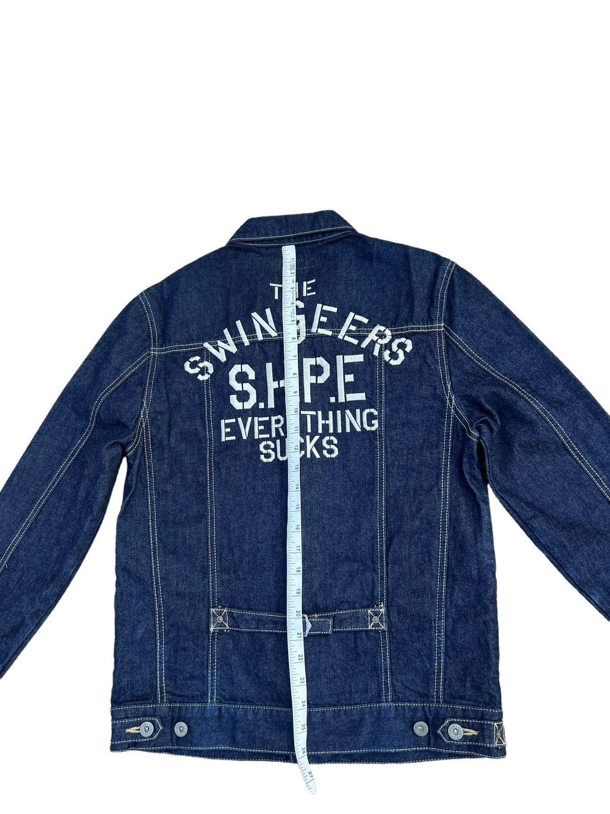 SHAREEF SHAPEL Japan The SWINGEERS Embroidery Denim Trucker Jacket Size US M / EU 48-50 / 2 - 2 Thumbnail