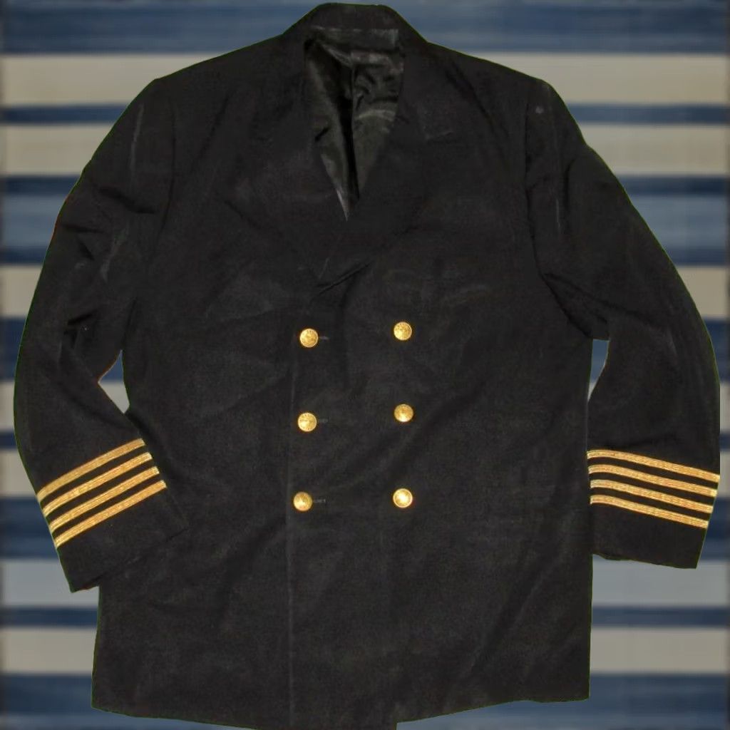 Delta Vtg DELTA Airlines Wool Black Blazer Jacket 44 Long Size 44R - 1 Thumbnail