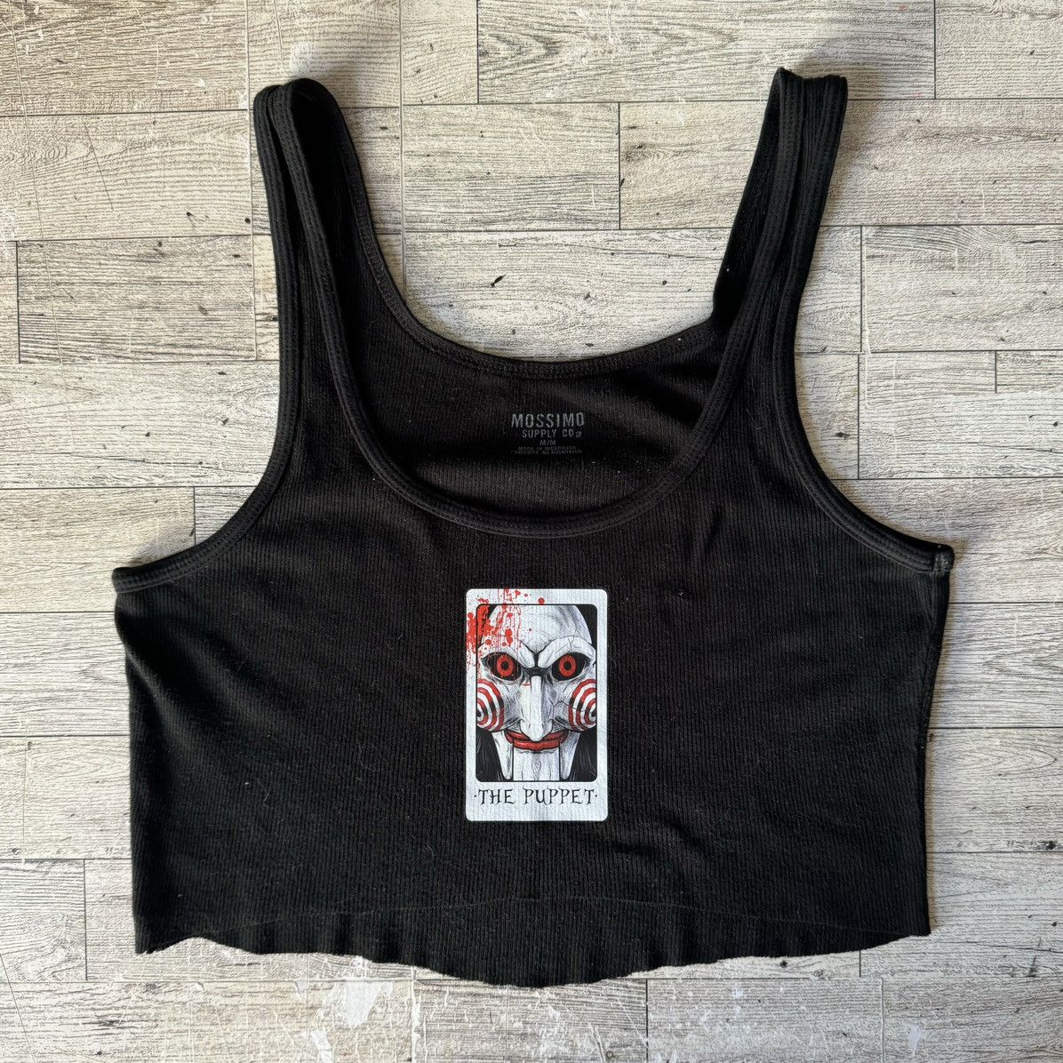 Mossimo The Puppet, Jigsaw/Tarot, Halloween Theme, Cropped Tank Top Size M / US 6-8 / IT 42-44 - 4 Thumbnail