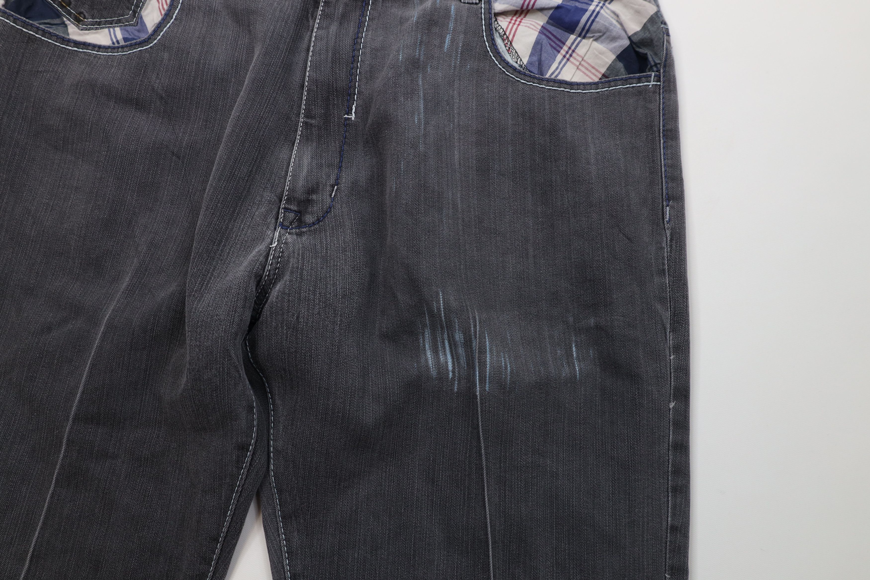 Vintage Vintage 90s Y2K Streetwear Wide Leg Denim Jeans Plaid Gray Size US 40 / EU 56 - 6 Thumbnail