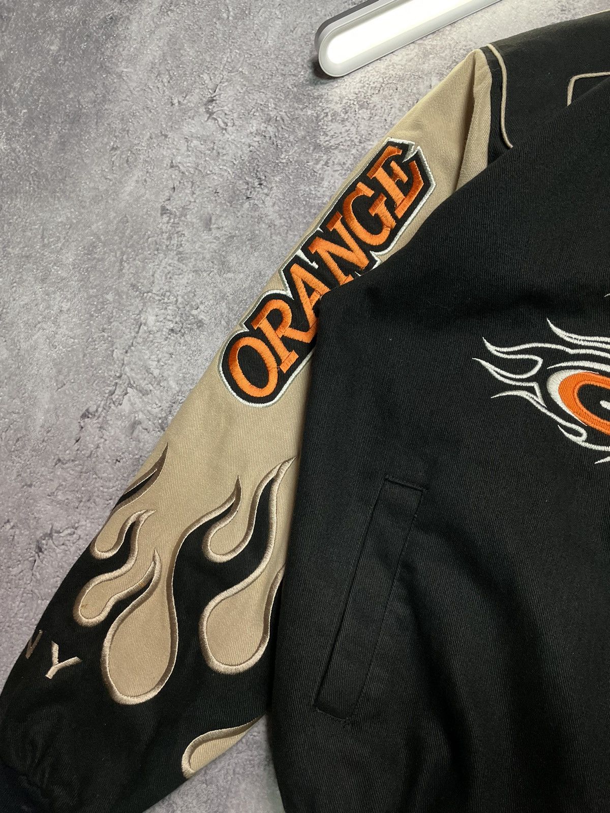 Harley Davidson Vtg 90s OCC Big Logo Racing Bomber Jacket Y2K Biker L Size US M / EU 48-50 / 2 - 6 Thumbnail
