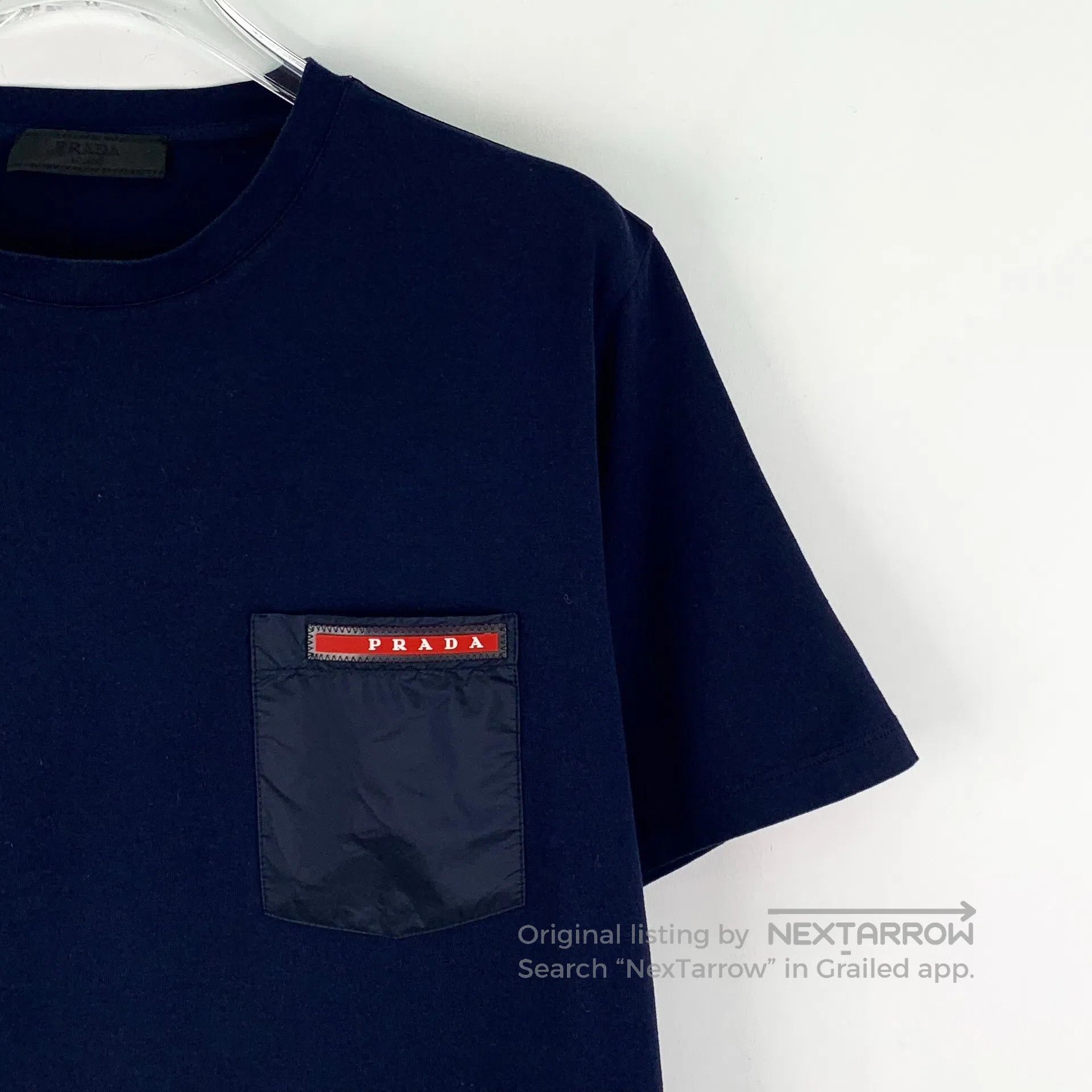 Prada Prada Dark Blue Pocket Red Label Cotton Round Neck Short-S Size US S / EU 44-46 / 1 - 3 Thumbnail