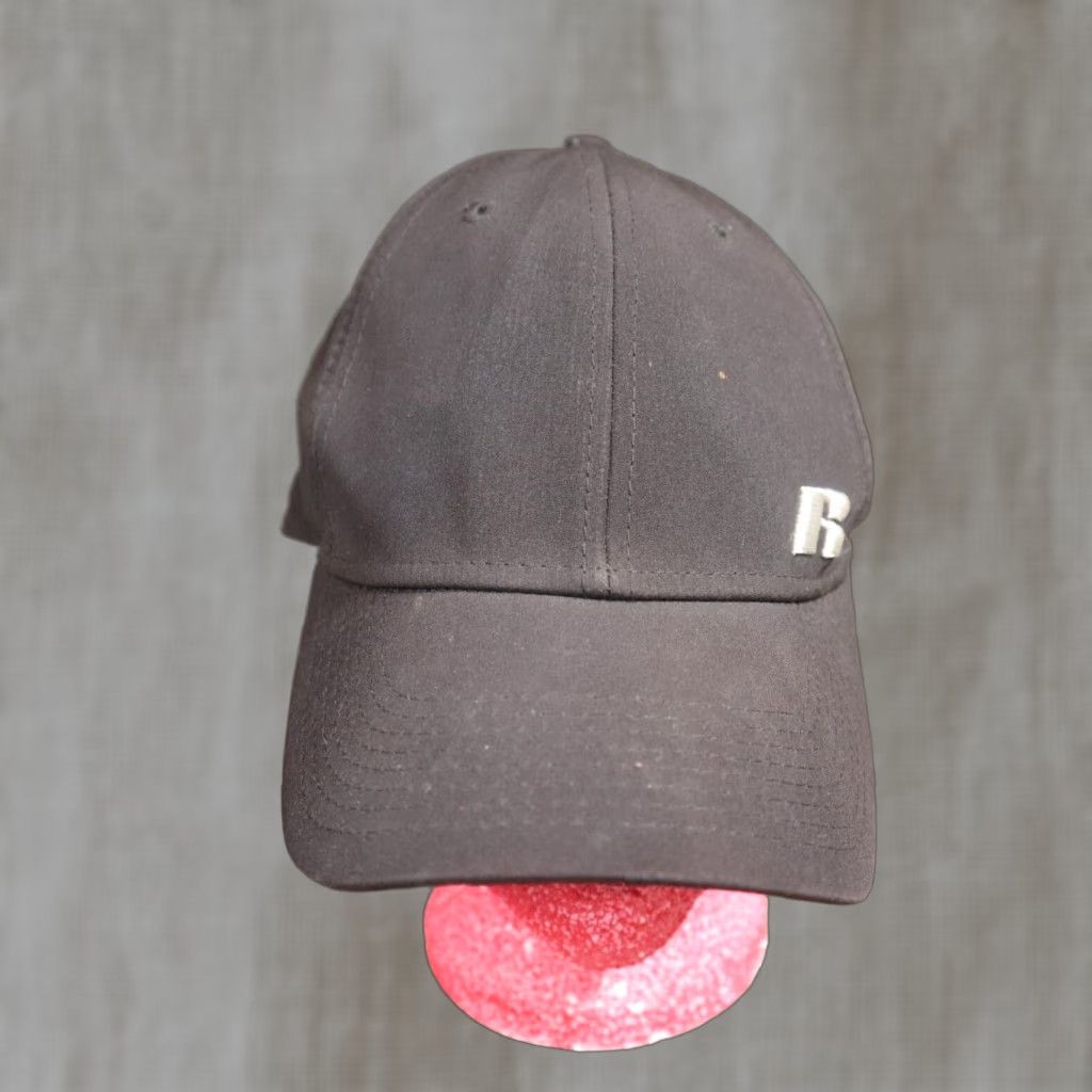 Vintage Russell Black Baseball Cap Flex Size Medium Logo Casual Mens Size ONE SIZE - 1 Thumbnail