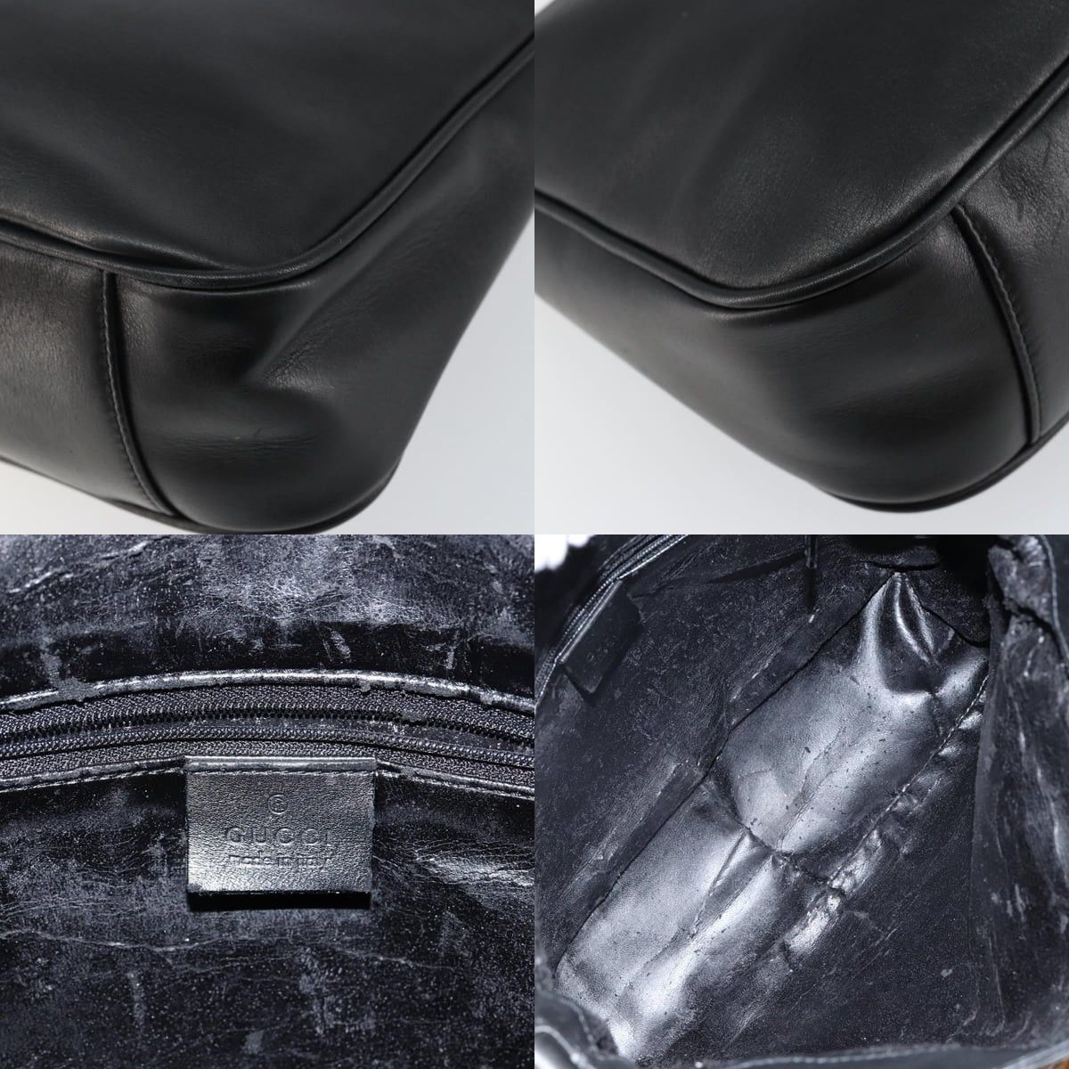 Gucci GUCCI Bamboo Handbag Leather Black Gold 001 001 Size ONE SIZE - 11 Thumbnail