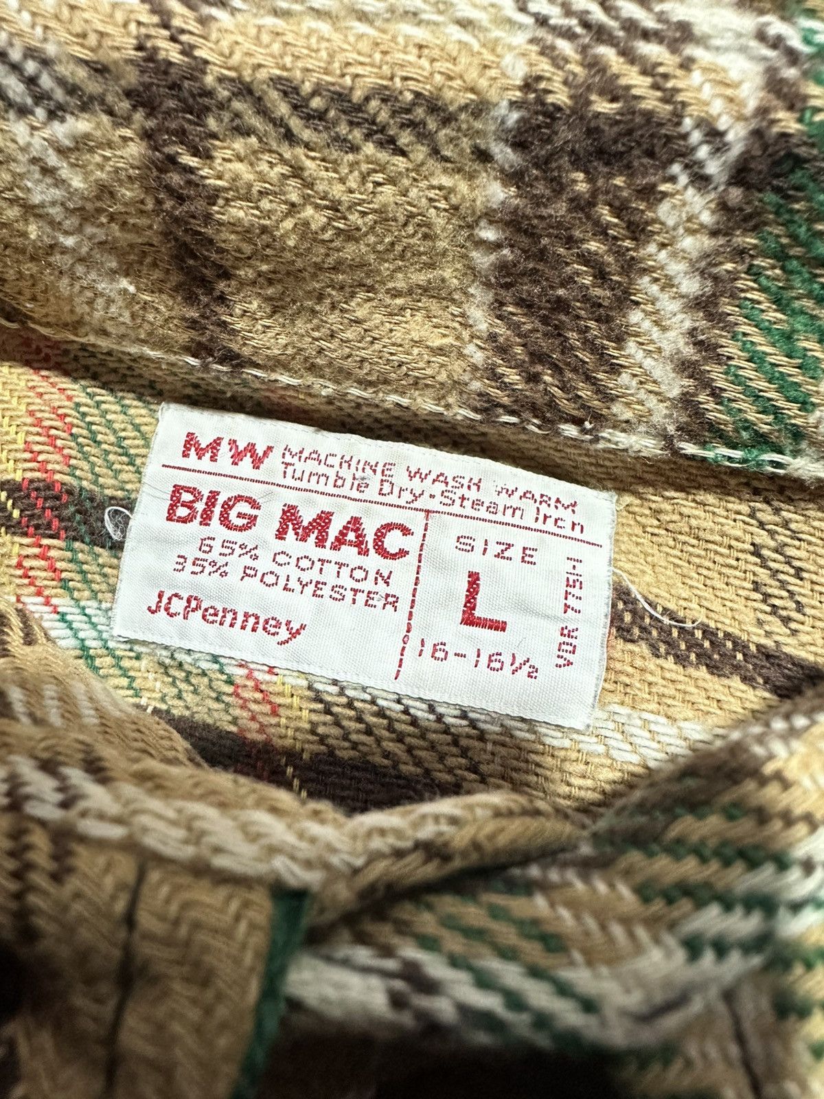 Big Mac Vtg 70s Big Mach Flanel shadow plaid long sleeve shirt Size US L / EU 52-54 / 3 - 3 Thumbnail