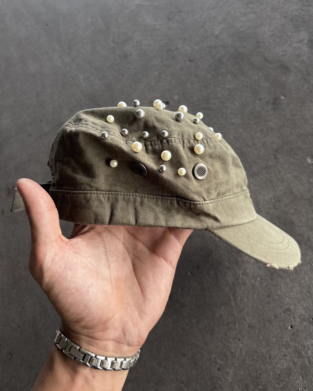 If Six Was Nine × Japanese Brand × Le Grande Bleu (L.G.B.) 2000s Crystal Faded Brown Cadet Hat Japan Size ONE SIZE - 3 Thumbnail