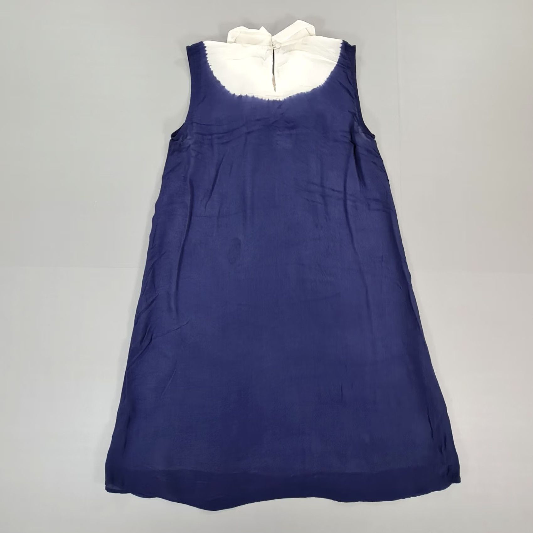 Vintage CLAUDIE PIERLOT Dress Blue Collared Sleeveless Short XS 36 Viscose Casual Party/Cocktail Womens Size 25" / US 0 / IT 36 - 6 Thumbnail
