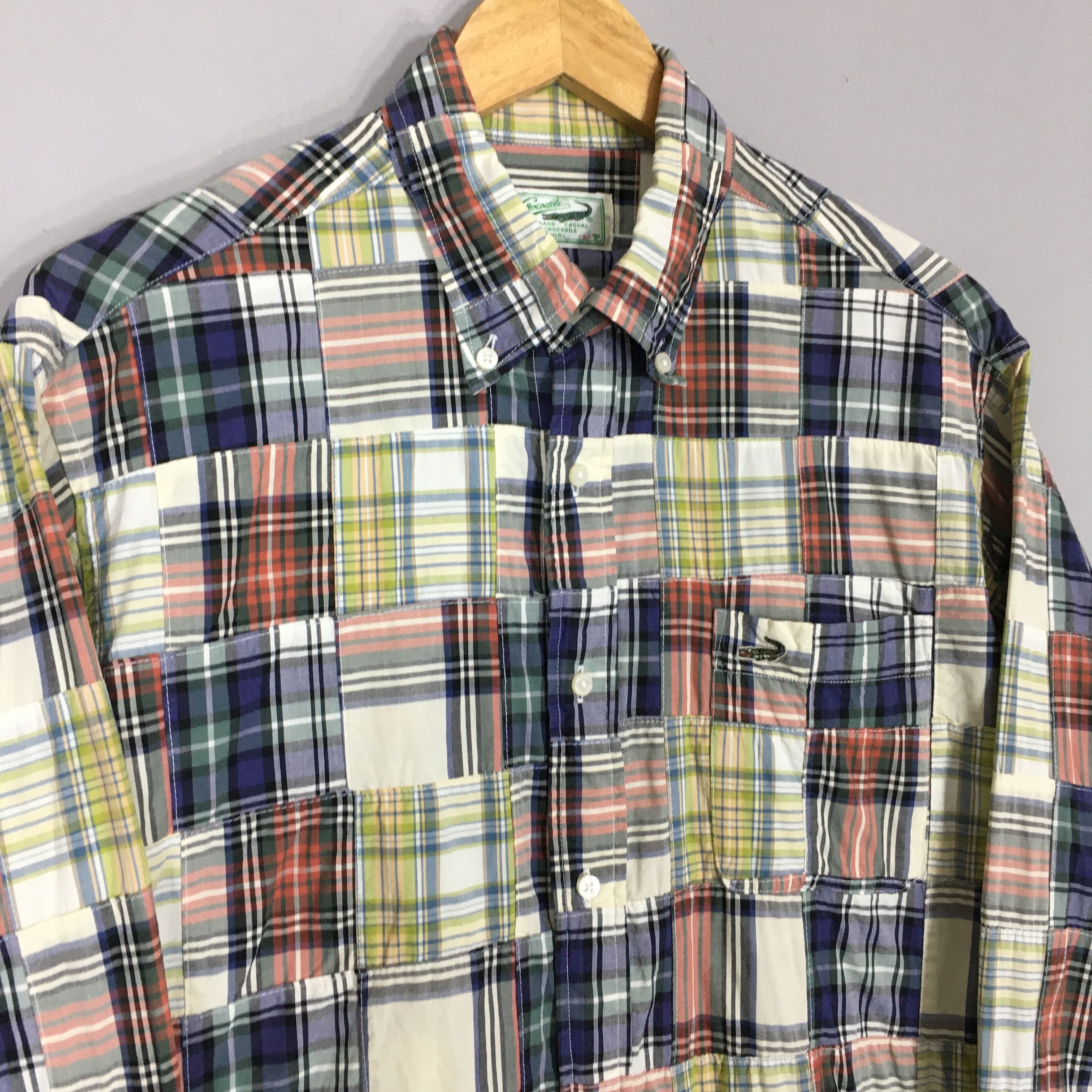 Flannel Vintage Crocodile Patchwork Checkered Rebuild Flannel Shirt Size US L / EU 52-54 / 3 - 3 Thumbnail
