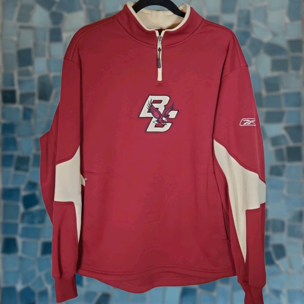 Reebok Reebok Boston College BC Eagles 1/4 Zip Pullover Fleece Lined Stitched Men’s S Maroon and Gold College Size US S / EU 44-46 / 1 - 1 Thumbnail