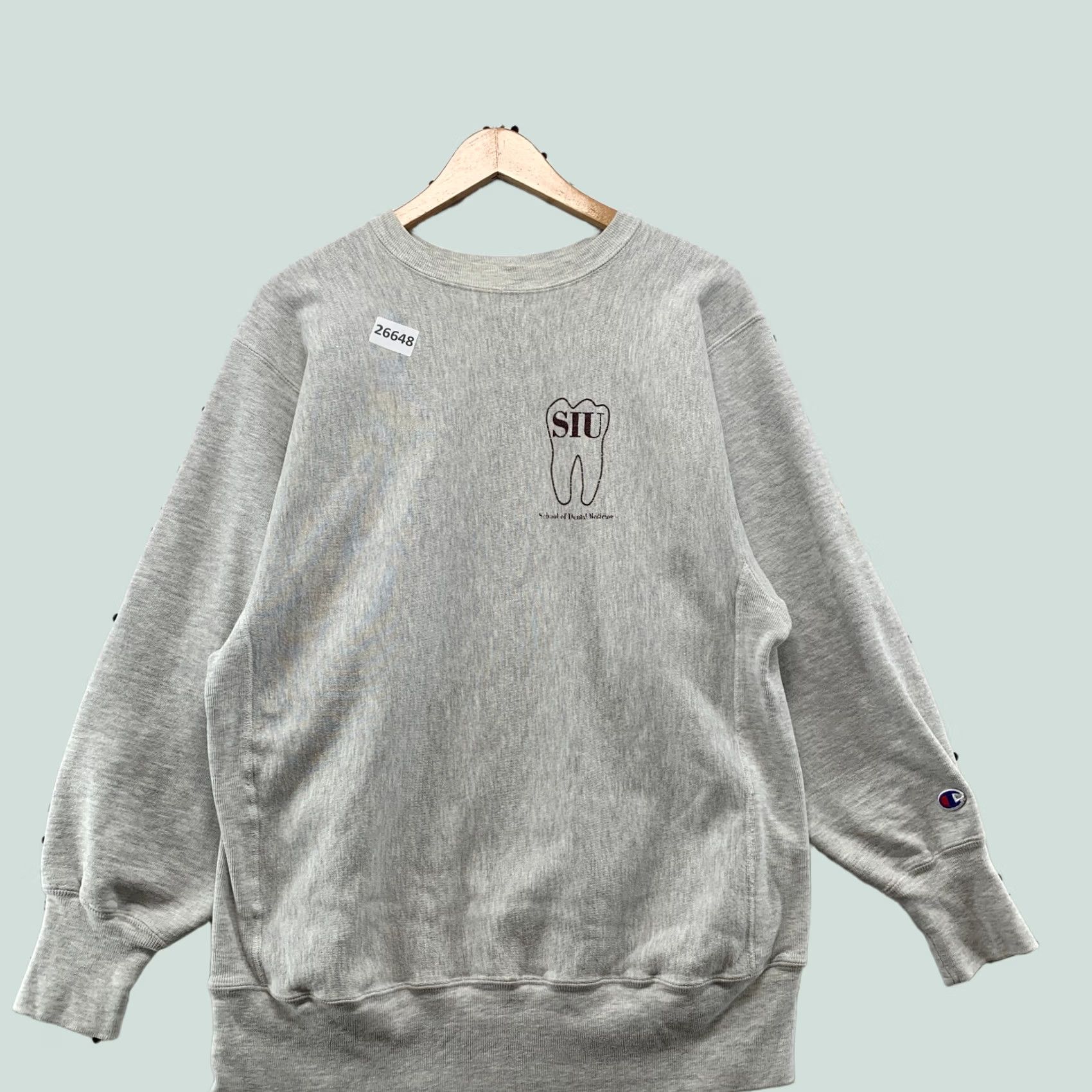 Champion VINTAGE Champion Shirt Mens L Gray 80s Reverse Weave Sweatshirt SIU Dental 5x28 Size US L / EU 52-54 / 3 - 1 Thumbnail