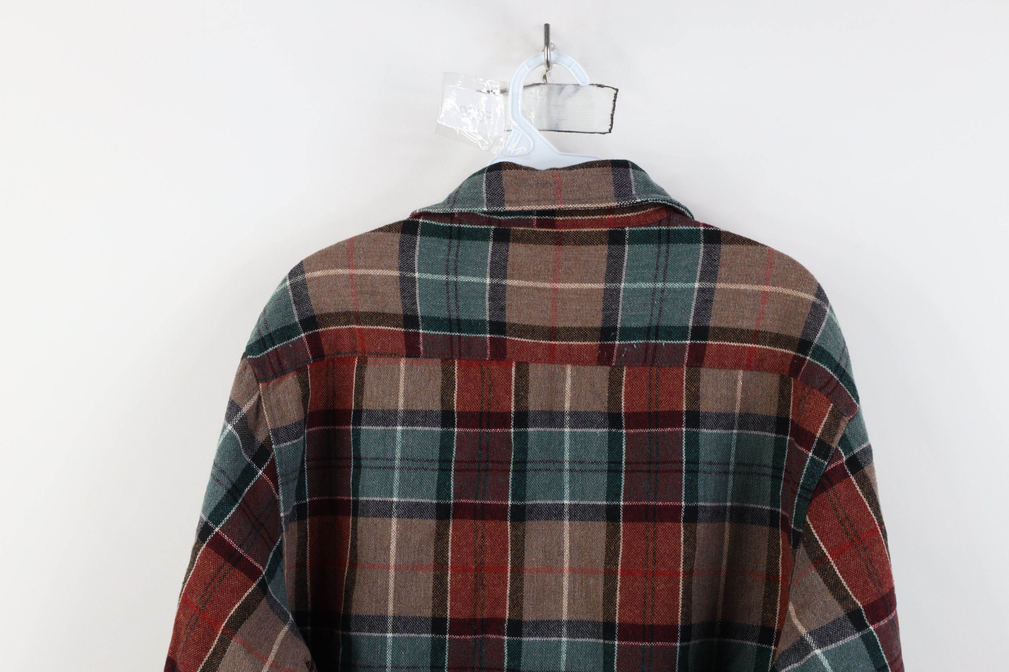 Vintage Vintage 70s 80s Streetwear Knit Collared Button Shirt Plaid Size US XL / EU 56 / 4 - 13 Thumbnail