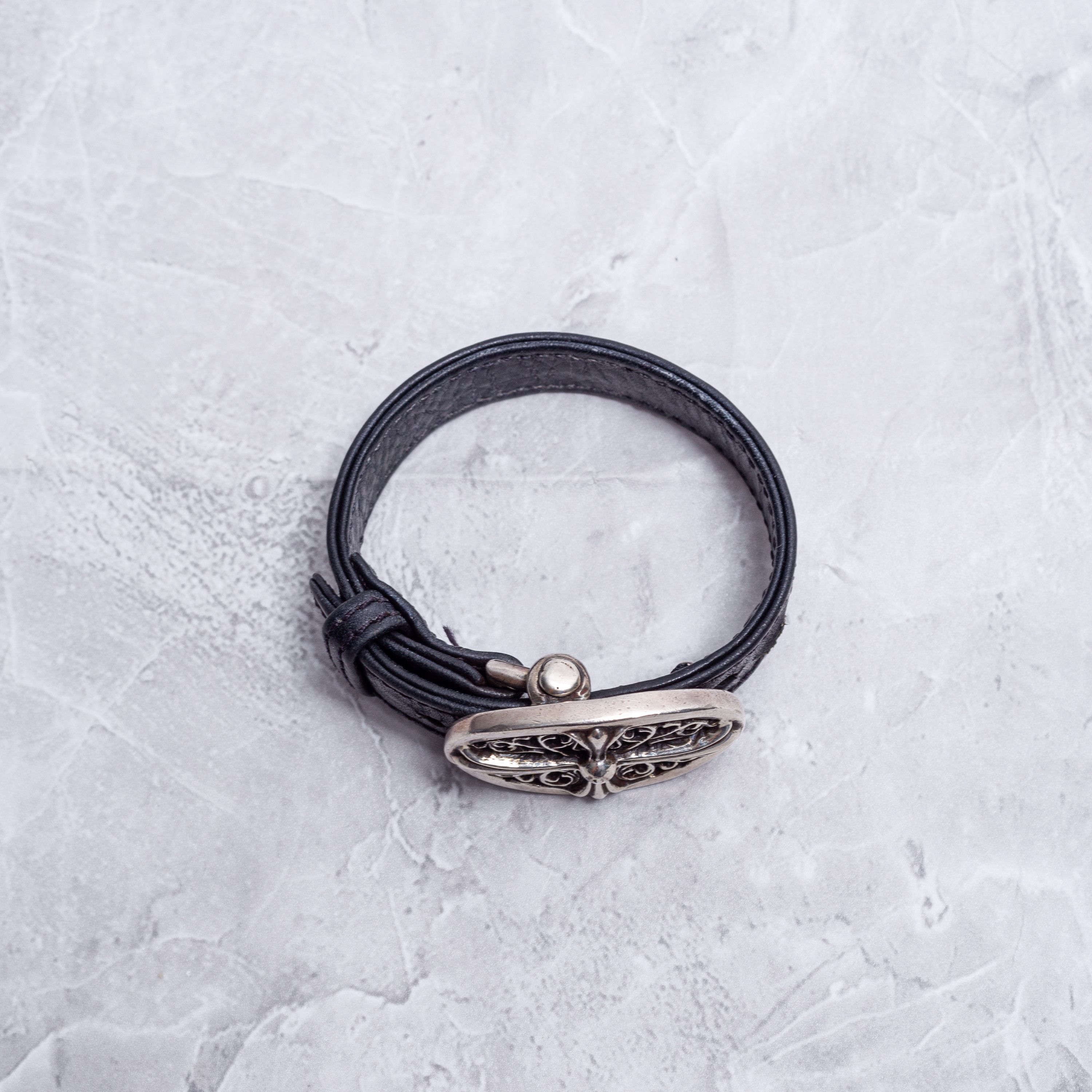Chrome Hearts CHROME HEARTS Leather Bracelet Tiny Classic Oval Size ONE SIZE - 7 Thumbnail