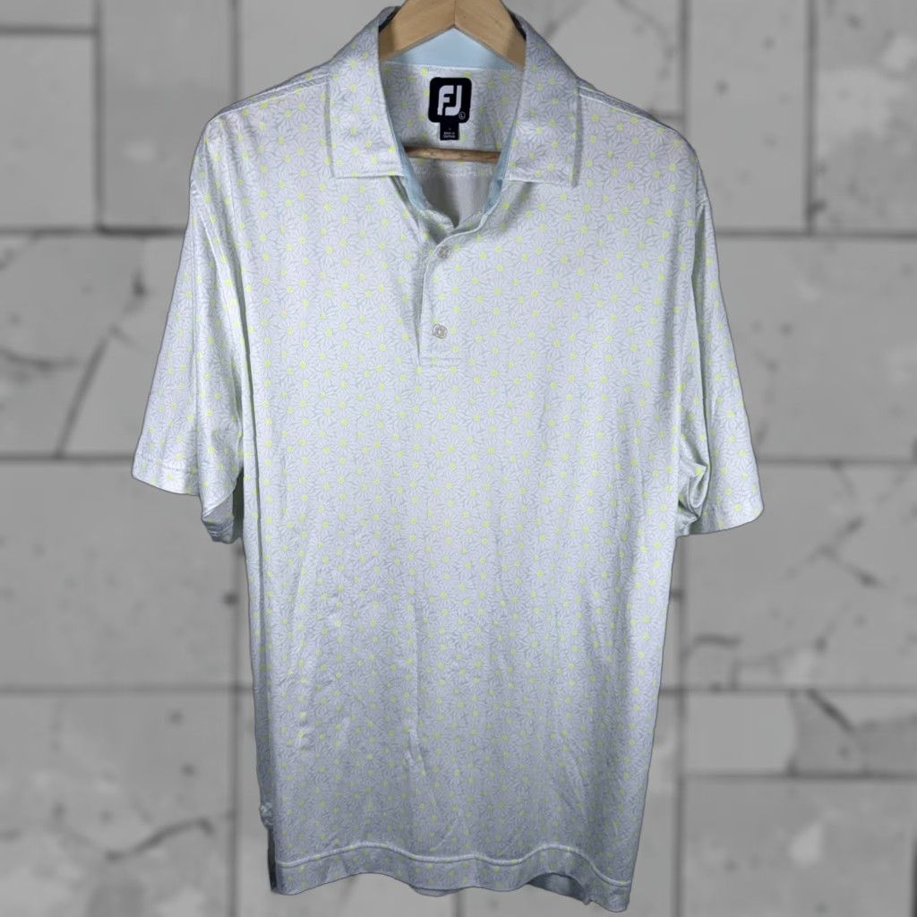 Footjoy FootJoy Polo Shirt Mens Size L White Floral Pattern Shirt Size US L / EU 52-54 / 3 - 1 Thumbnail
