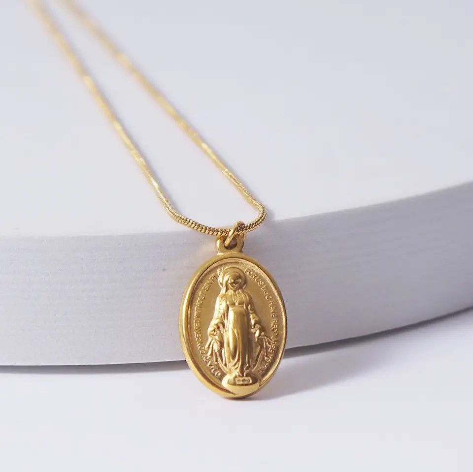 Jewelry Virgin Maria Necklace Stainless Steel Size ONE SIZE - 1 Thumbnail