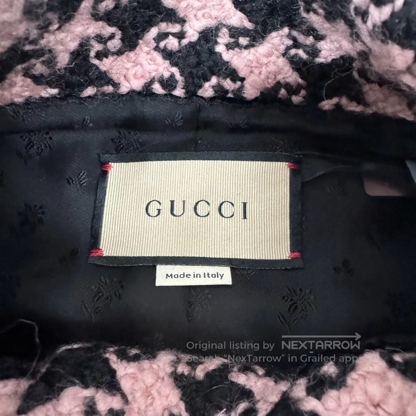 Gucci Guicci size 40 houndstooth Coarse wool medium-length coat Size L / US 10 / IT 46 - 6 Thumbnail