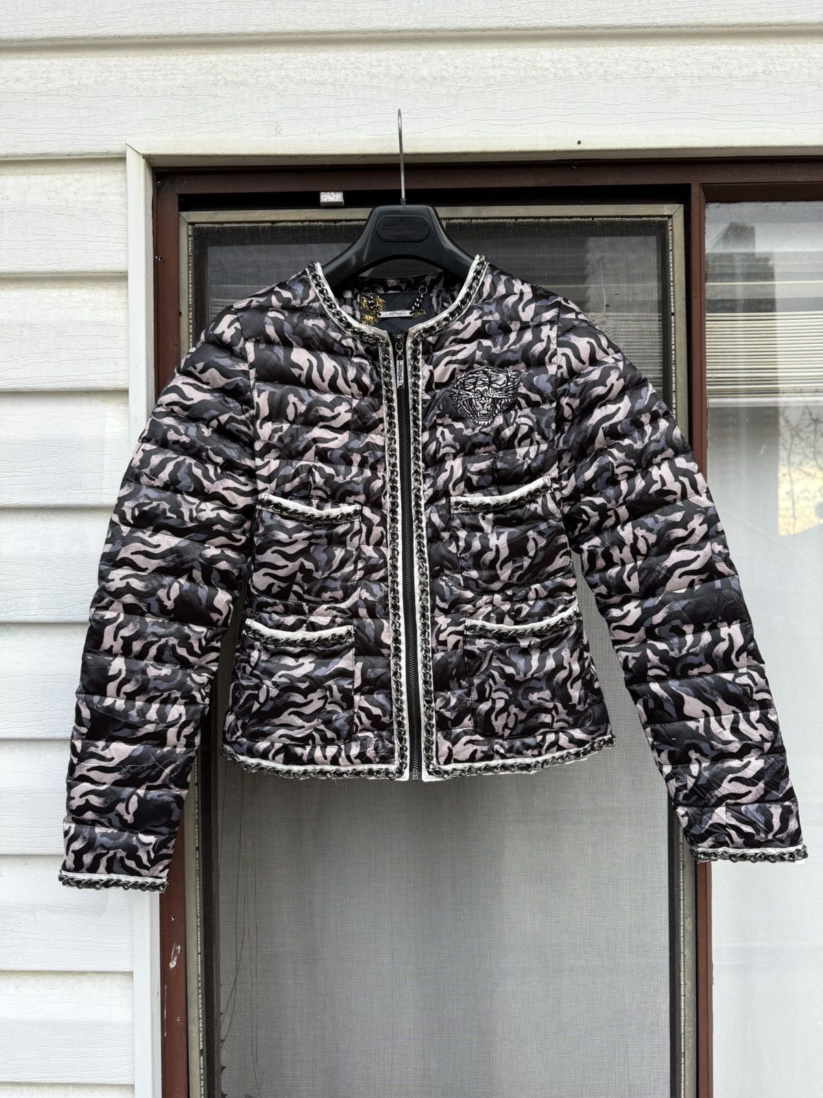 Ed Hardy Ed Hardy Quilted Down Jacket Chain Details Tiger XS(Fits S) Size XS / US 0-2 / IT 36-38 - 16 Thumbnail