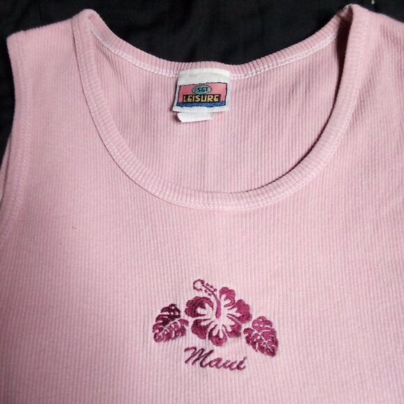 Vintage Vintage Sgt. Leisure Maui Flower Ribbed Tank Top Shirt Size M / US 6-8 / IT 42-44 - 1 Thumbnail