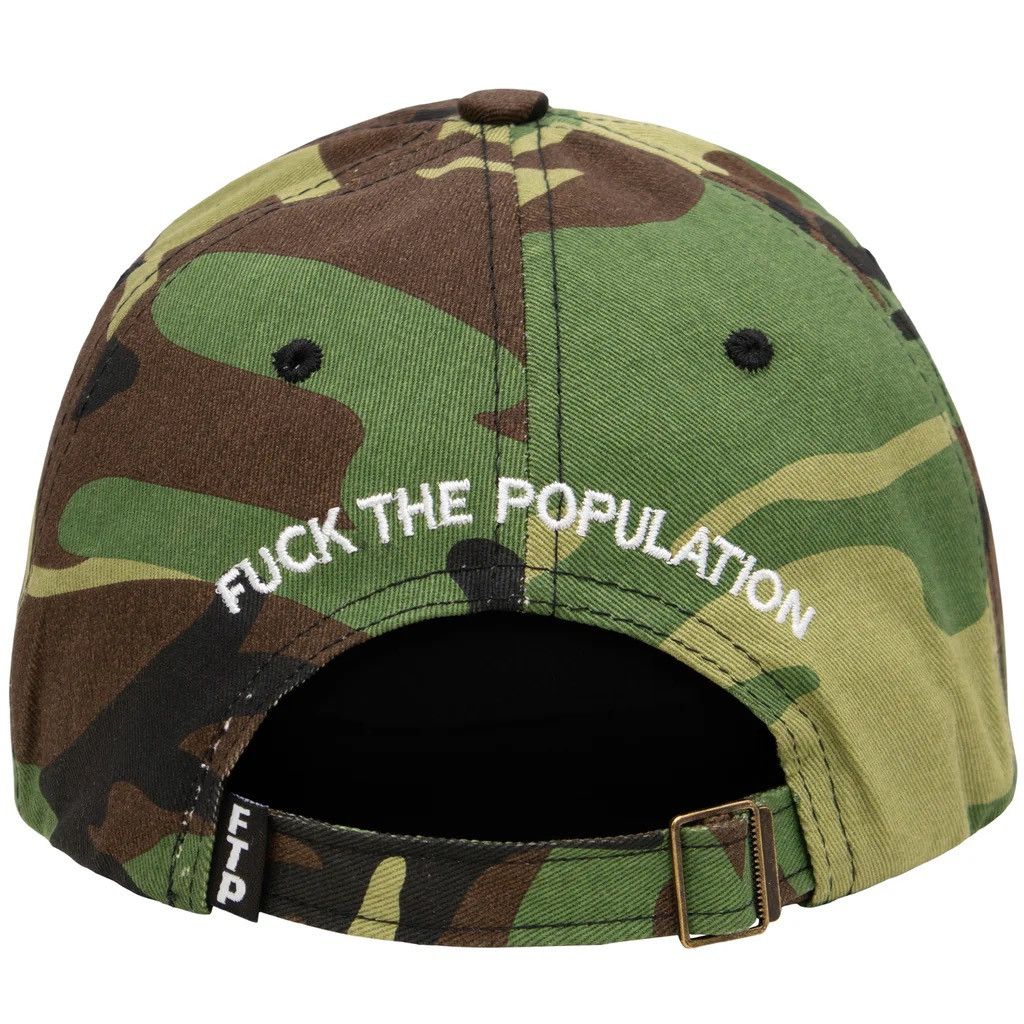Fuck The Population FTP 6 Panel Hat Woodland Camo NEW Size ONE SIZE - 5 Thumbnail