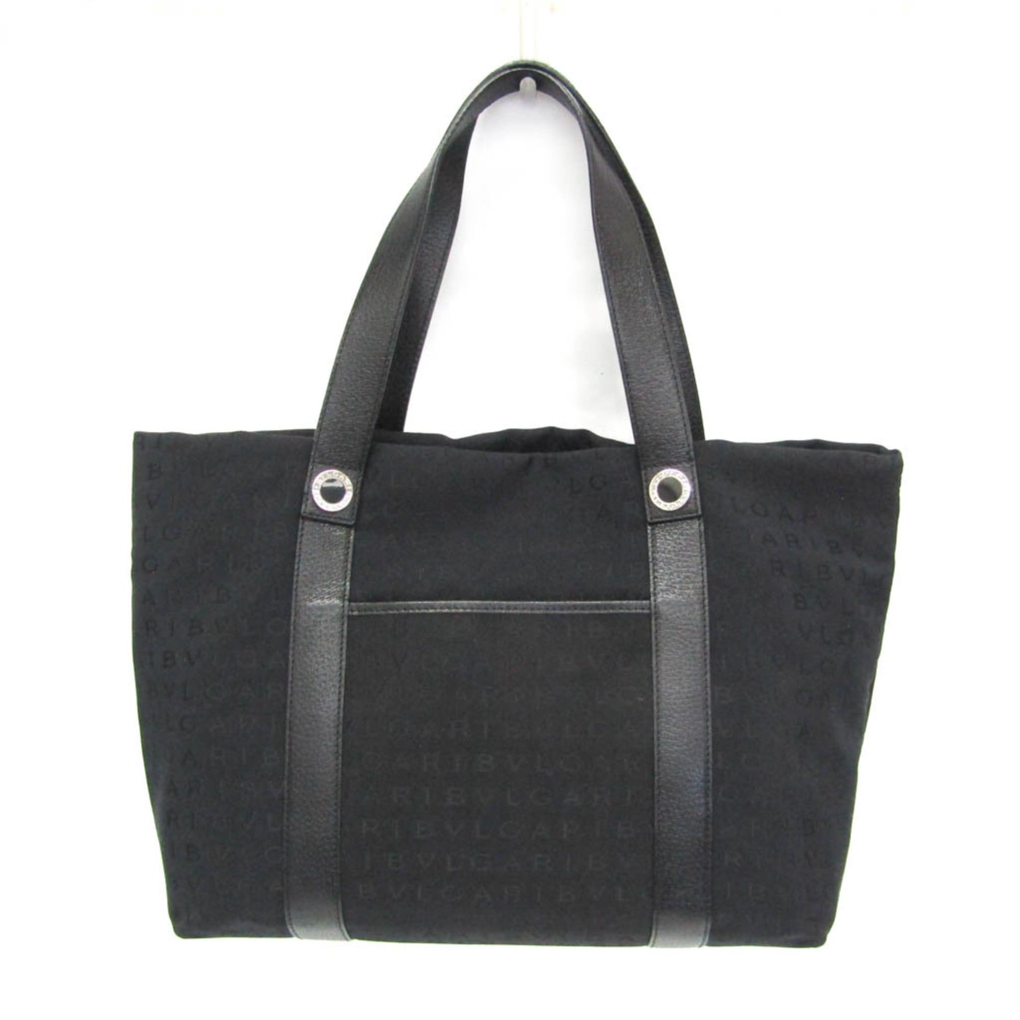 Bvlgari Bvlgari Logomania Women's Canvas,Leather Handbag Black Size ONE SIZE - 1 Thumbnail