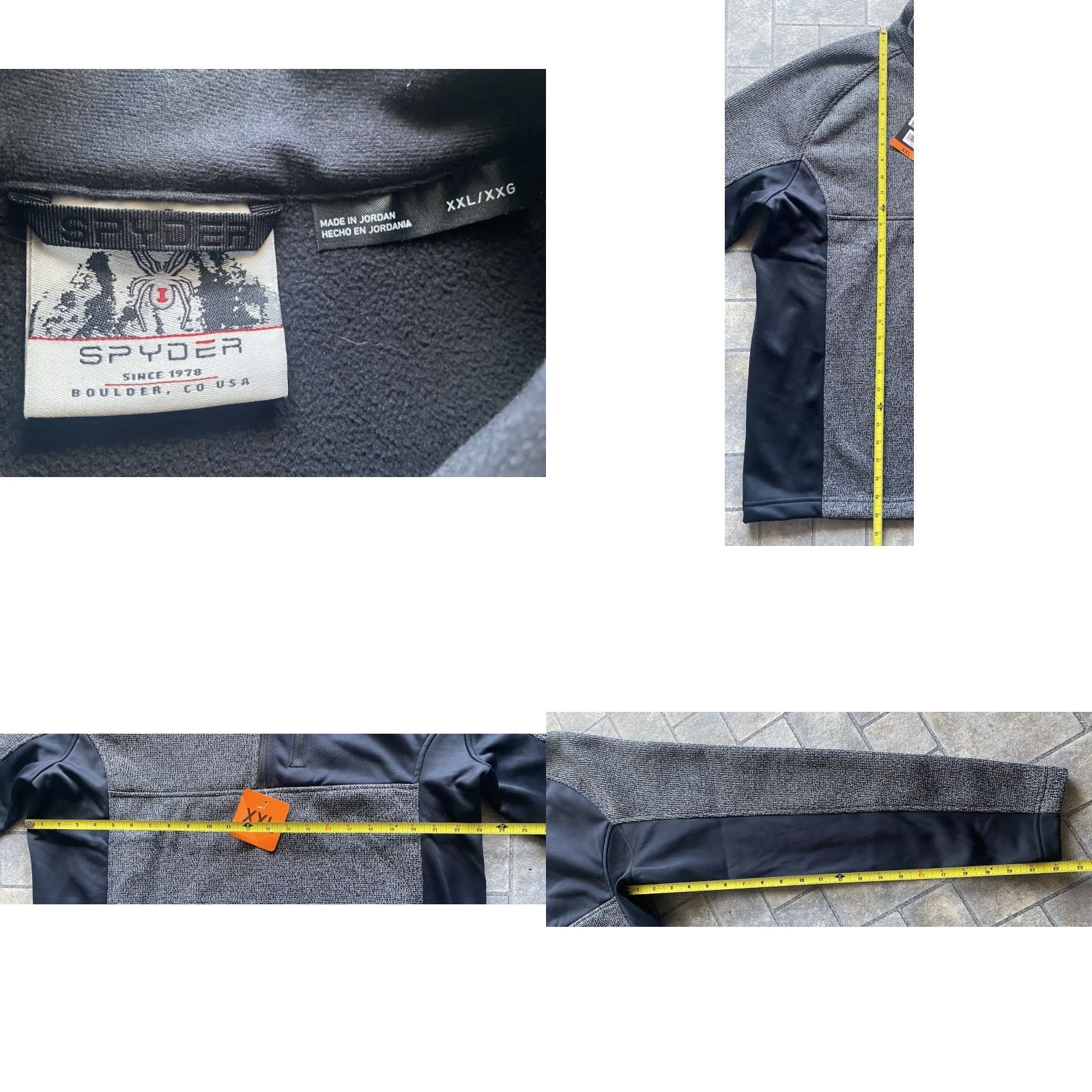 Spyder NWT Spyder Jacket 2XL Men Gray 1/4 Zip Pullover Pocket Logo Black Polyester Jacket Size US XXL / EU 58 / 5 - 8 Thumbnail