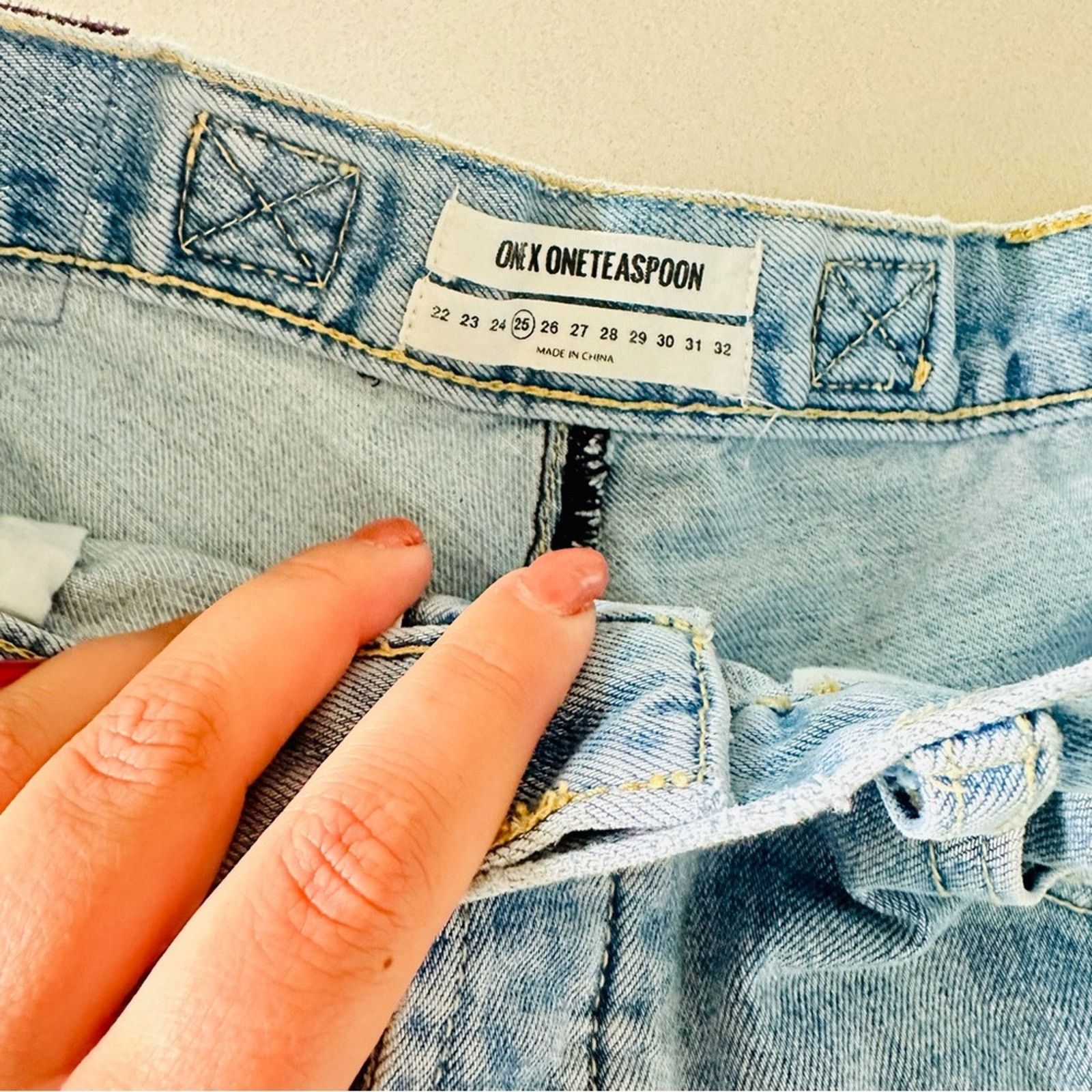 One Teaspoon ONE TEASPOON High Rise Le Wolves Blue Denim Cutoffs Short Size 25" / US 0 / IT 36 - 10 Thumbnail