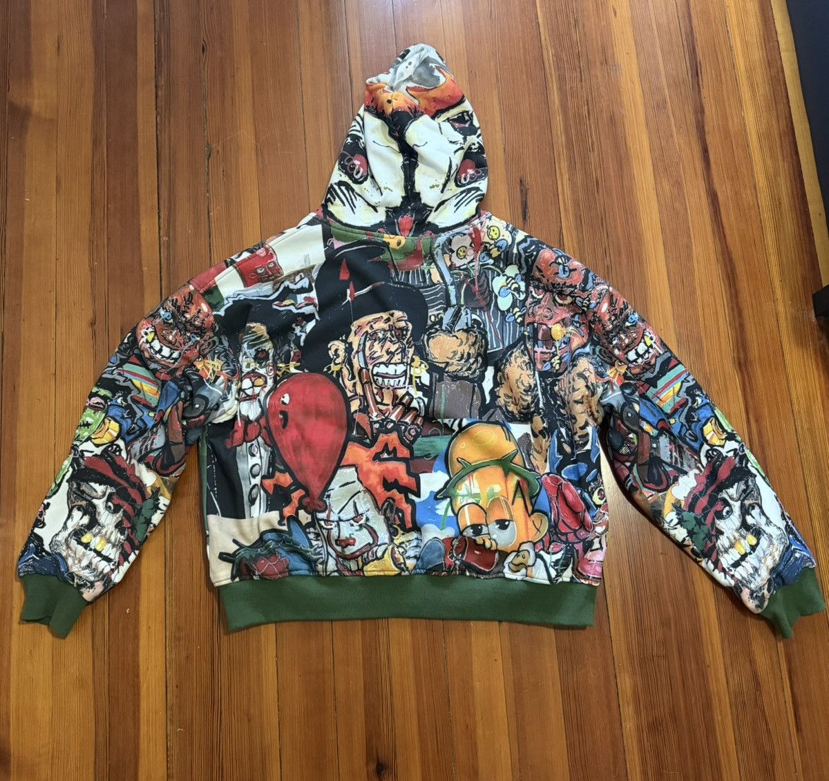 Plus One Clothing Vxmeee x Plus One Green Reversible Zip Up Hoodie Size US L / EU 52-54 / 3 - 2 Thumbnail