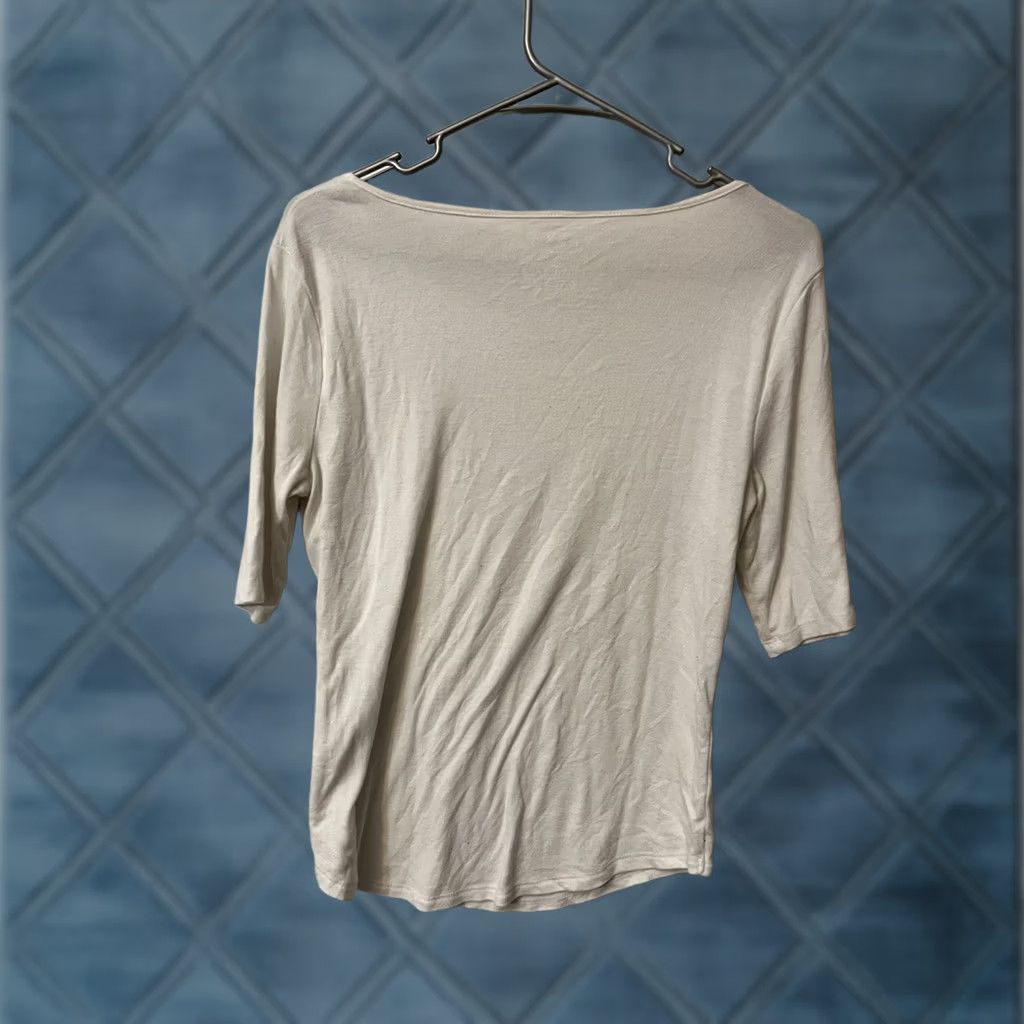 Apt. 9 APT. 9 Shirt Womens PM White Modern Essentials V Neck Short Sleeve Stretch Top Size M / US 6-8 / IT 42-44 - 1 Thumbnail