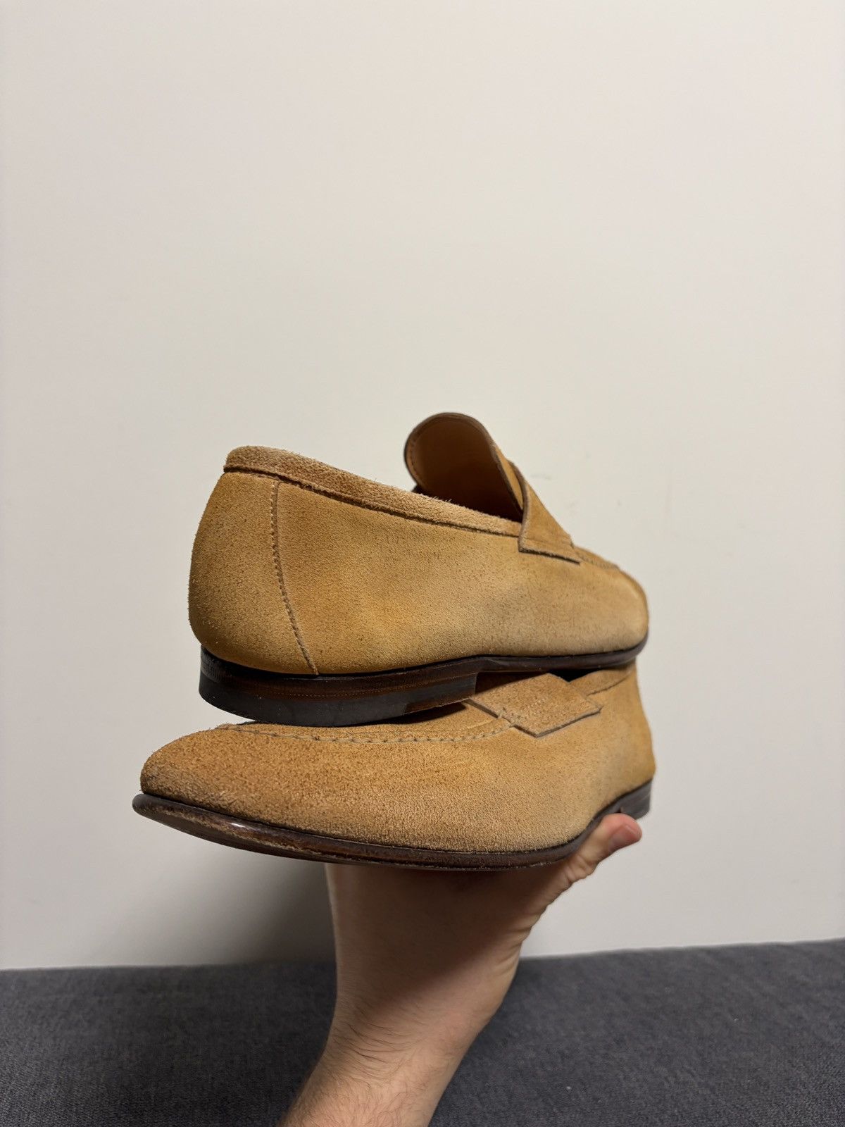 Santoni Santoni Suede Beige Loafers Size US 6.5 / EU 39-40 - 19 Thumbnail
