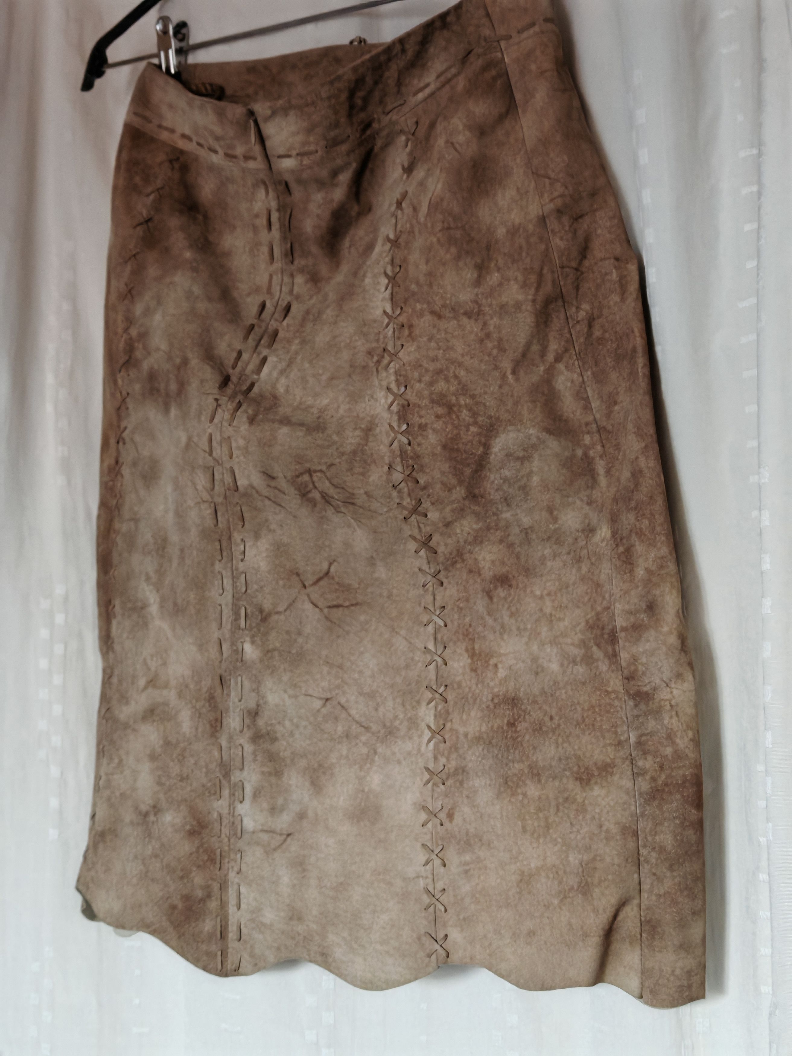 Designer Vintage Morgan De Toi Suede Leather Skirt sz 38 Rare Y2K Size 27" / US 4 / IT 40 - 9 Thumbnail