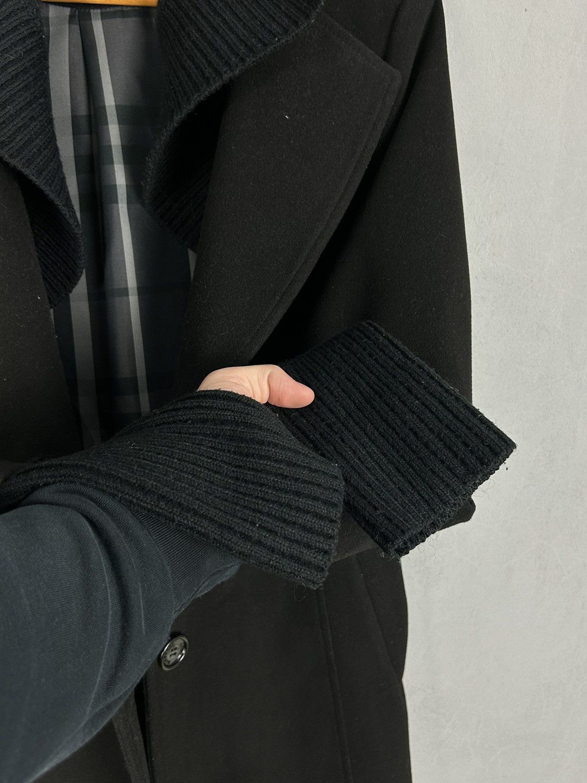 Burberry Burberry Brit Wool Coat Black Women’s Double Breasted Knit Size XL / US 12-14 / IT 48-50 - 7 Thumbnail
