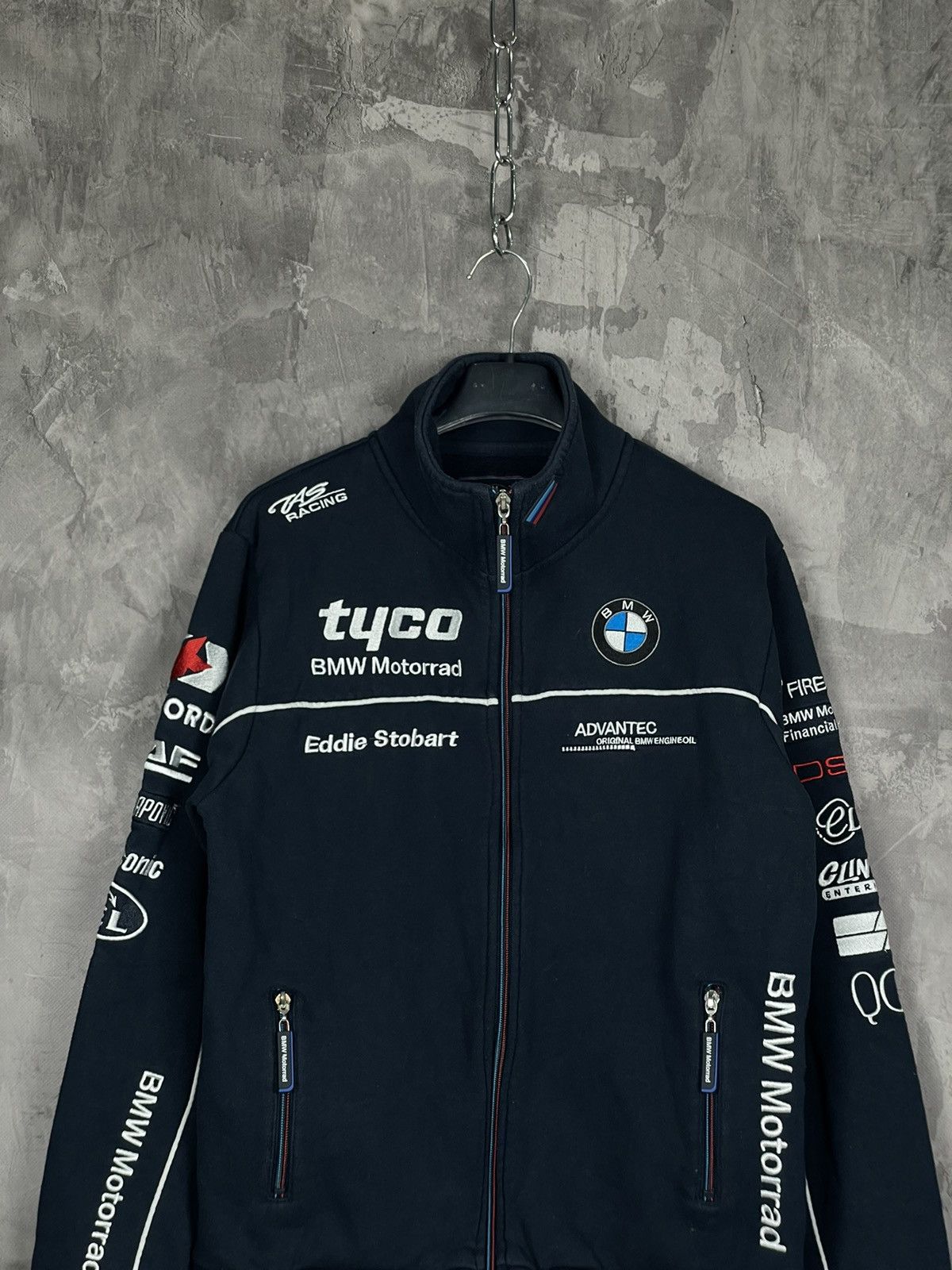 BMW × Vintage Vintage BMW Racing Y2K Multilogo Rare Zip Sweatshirt Size US M / EU 48-50 / 2 - 2 Thumbnail