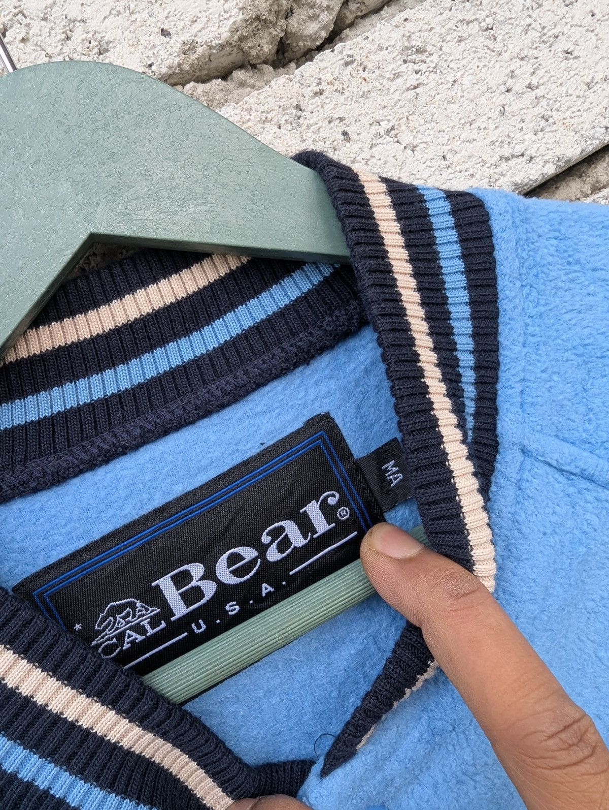 Other Bear Varsity Jacket Light Blue Fleece Letterman Style Size US M / EU 48-50 / 2 - 3 Thumbnail