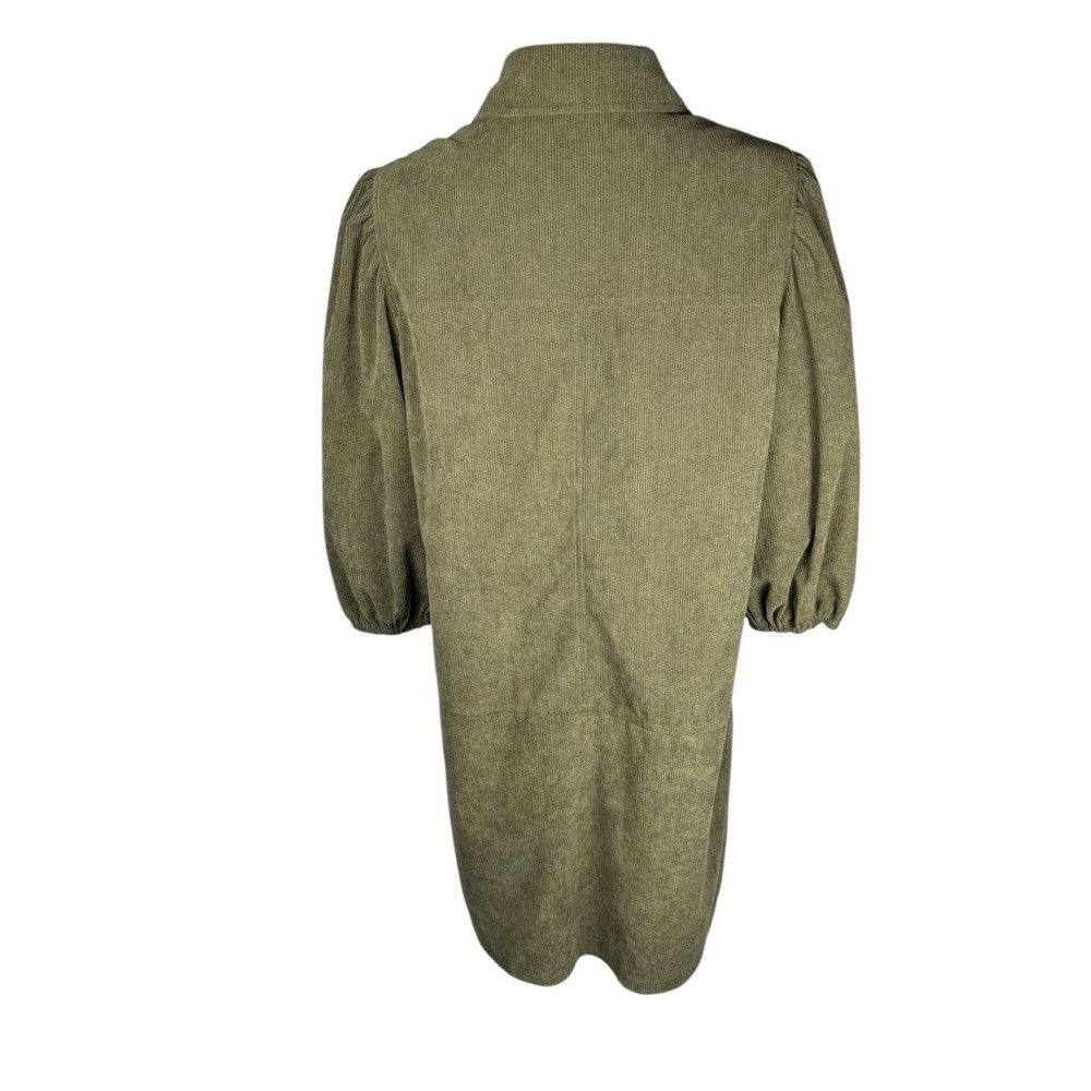7 For All Mankind 7 For All Mankind Olive Corduroy Puff Sleeve Button Down Sh Size L / US 10 / IT 46 - 4 Thumbnail