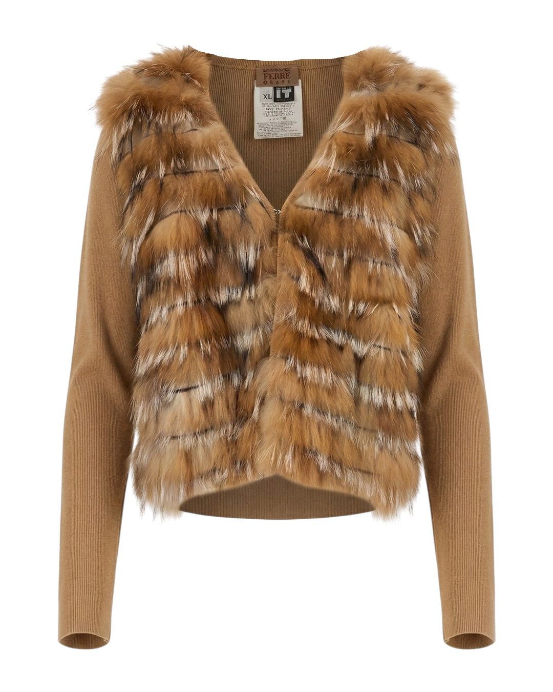 Gianfranco Ferre VINTAGE REAL FOX FUR CARDIGAN Size XL / US 12-14 / IT 48-50 - 1 Thumbnail