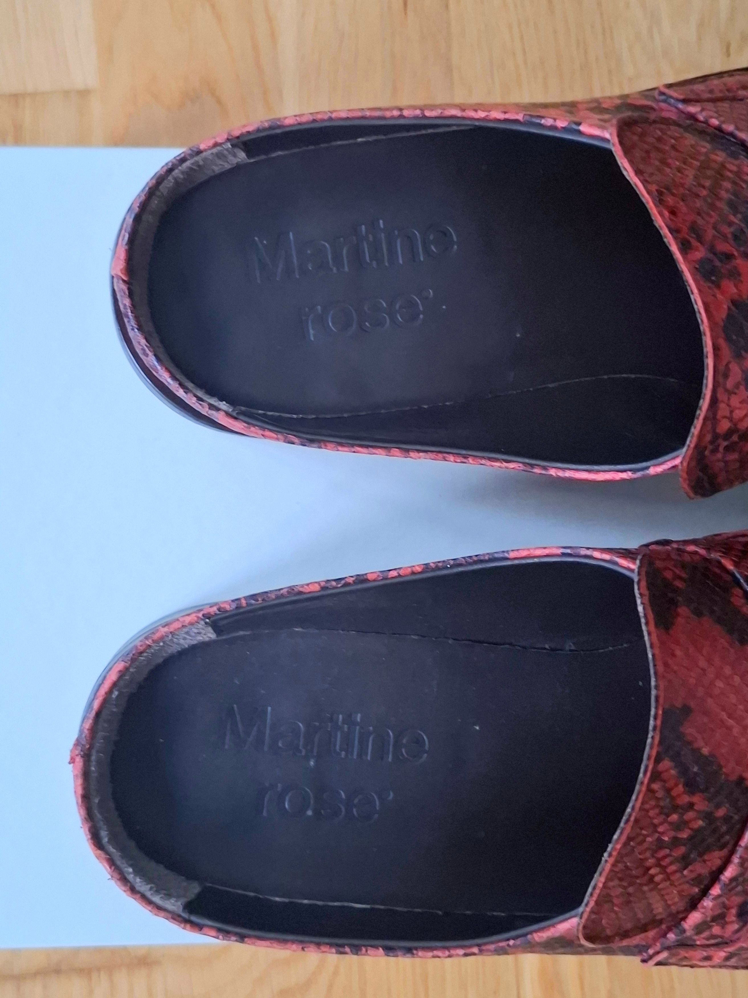 Martine Rose Red leather snake-print mule loafers Size US 9 / EU 42 - 8 Thumbnail