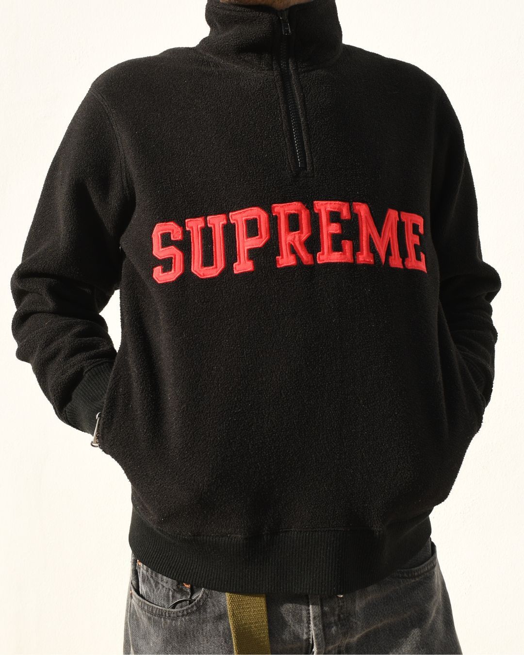 Image of Supreme F/w 2011 Half-Zip Polartec Pullover in Black, Men's (Size Small)