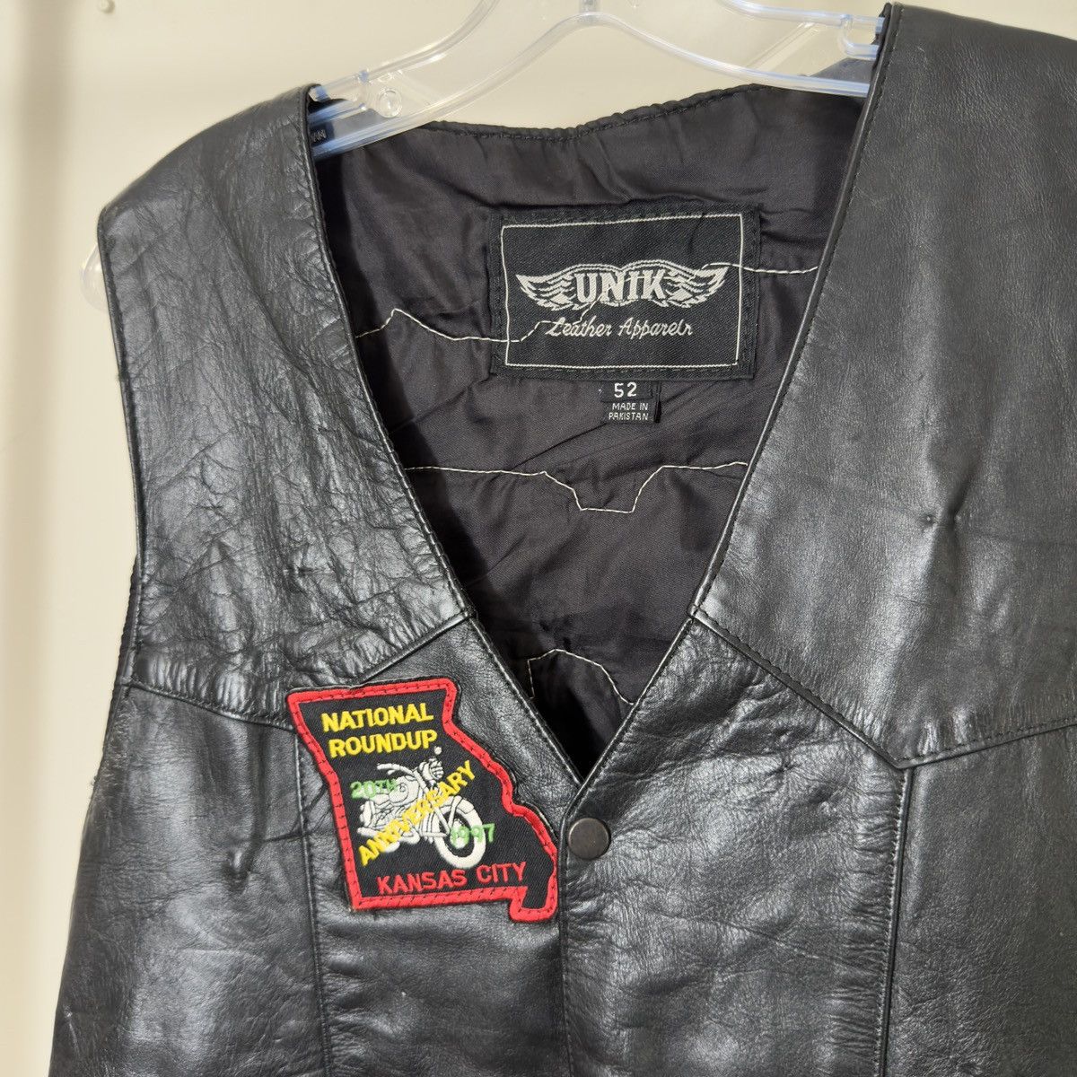 Genuine Leather Vintage Genuine Leather Vest with patches and embroidery Size US XL / EU 56 / 4 - 4 Thumbnail