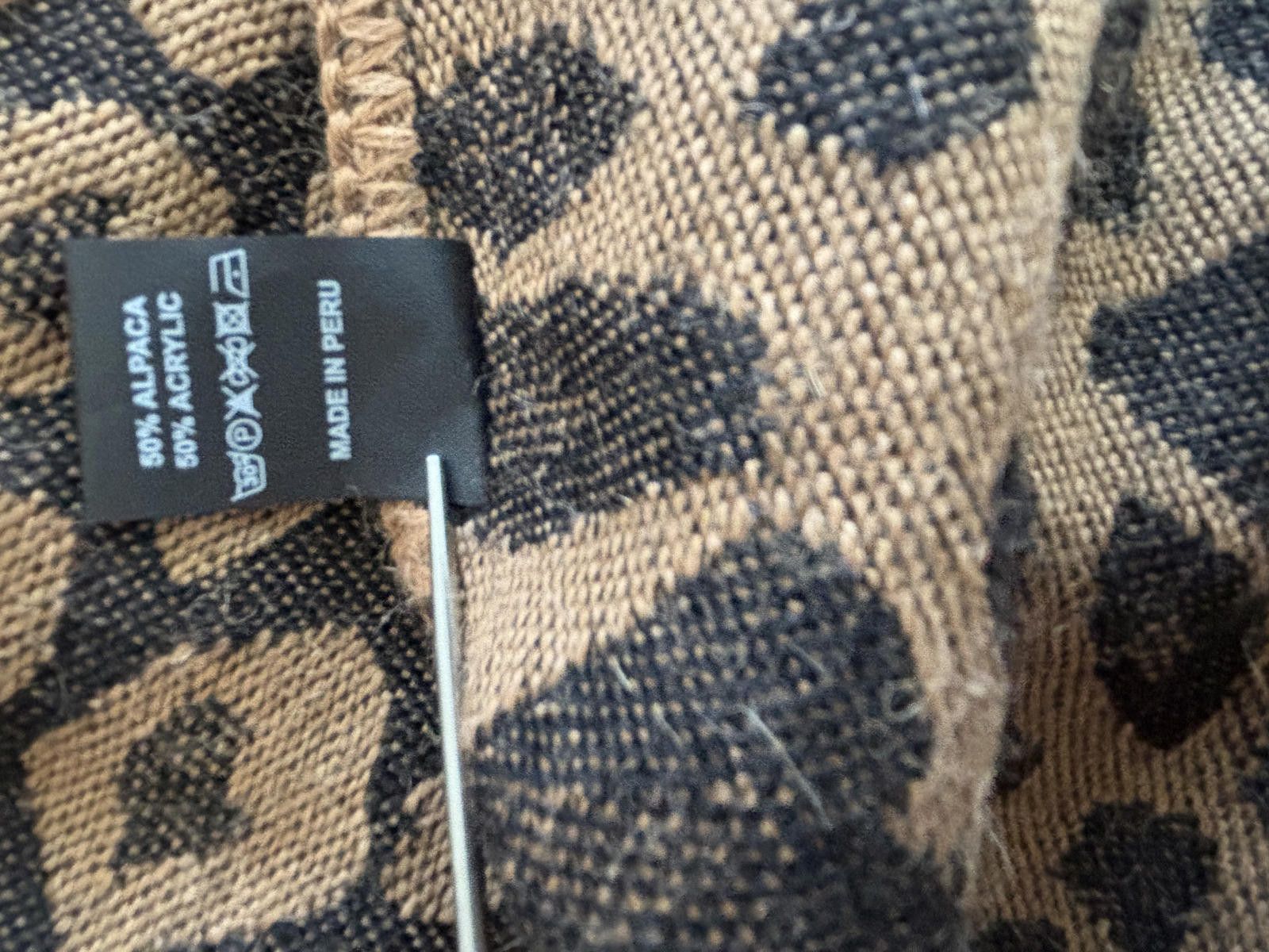 Other SERRV international Alpaca Boho Brown Leopard Print Komodo Size ONE SIZE - 6 Thumbnail