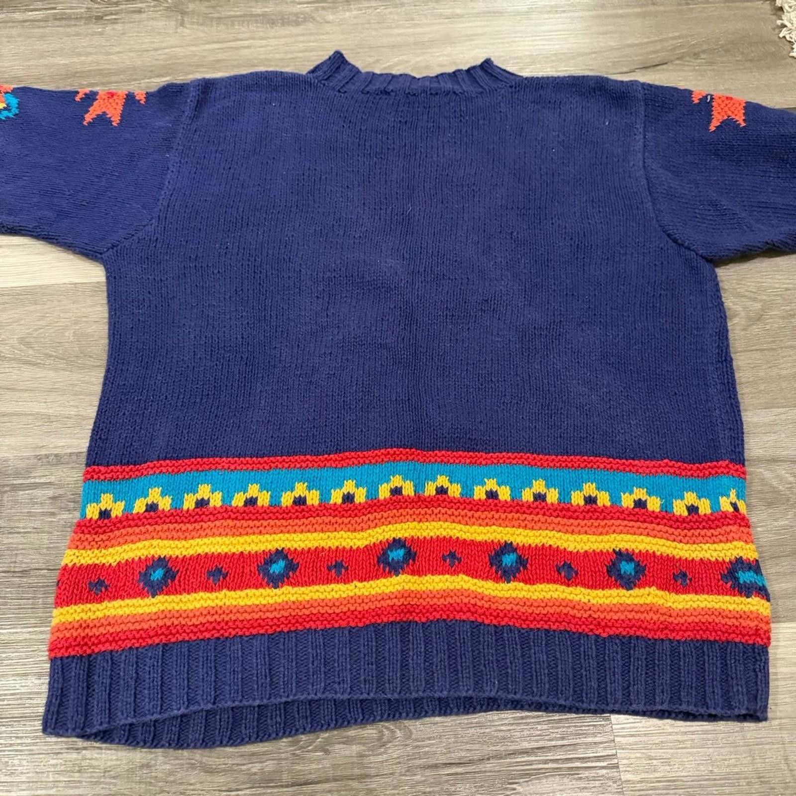 Other vintage Amanda braendel floral Aztec hand knit sweater L 90s Size US L / EU 52-54 / 3 - 5 Thumbnail