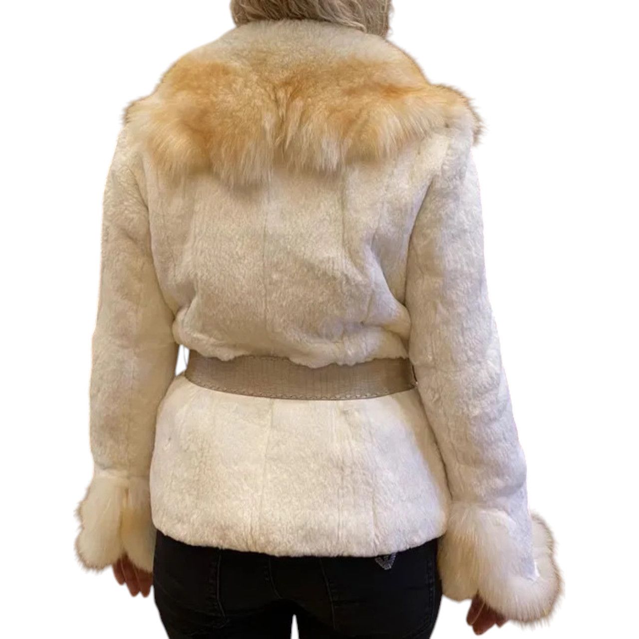 Other Chinchilla and rabbit fur coat with a fox fur collar sz M Size M / US 6-8 / IT 42-44 - 3 Thumbnail