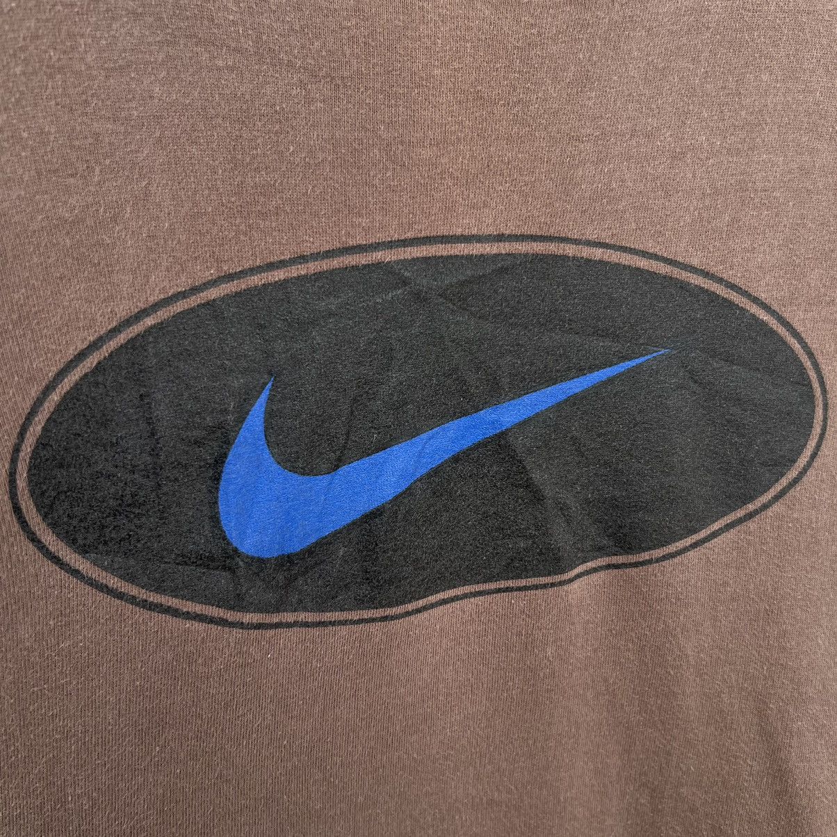 Nike × Vintage 90s Nike Big Swoosh Brown Crewneck Large Travis Style Size US L / EU 52-54 / 3 - 2 Thumbnail