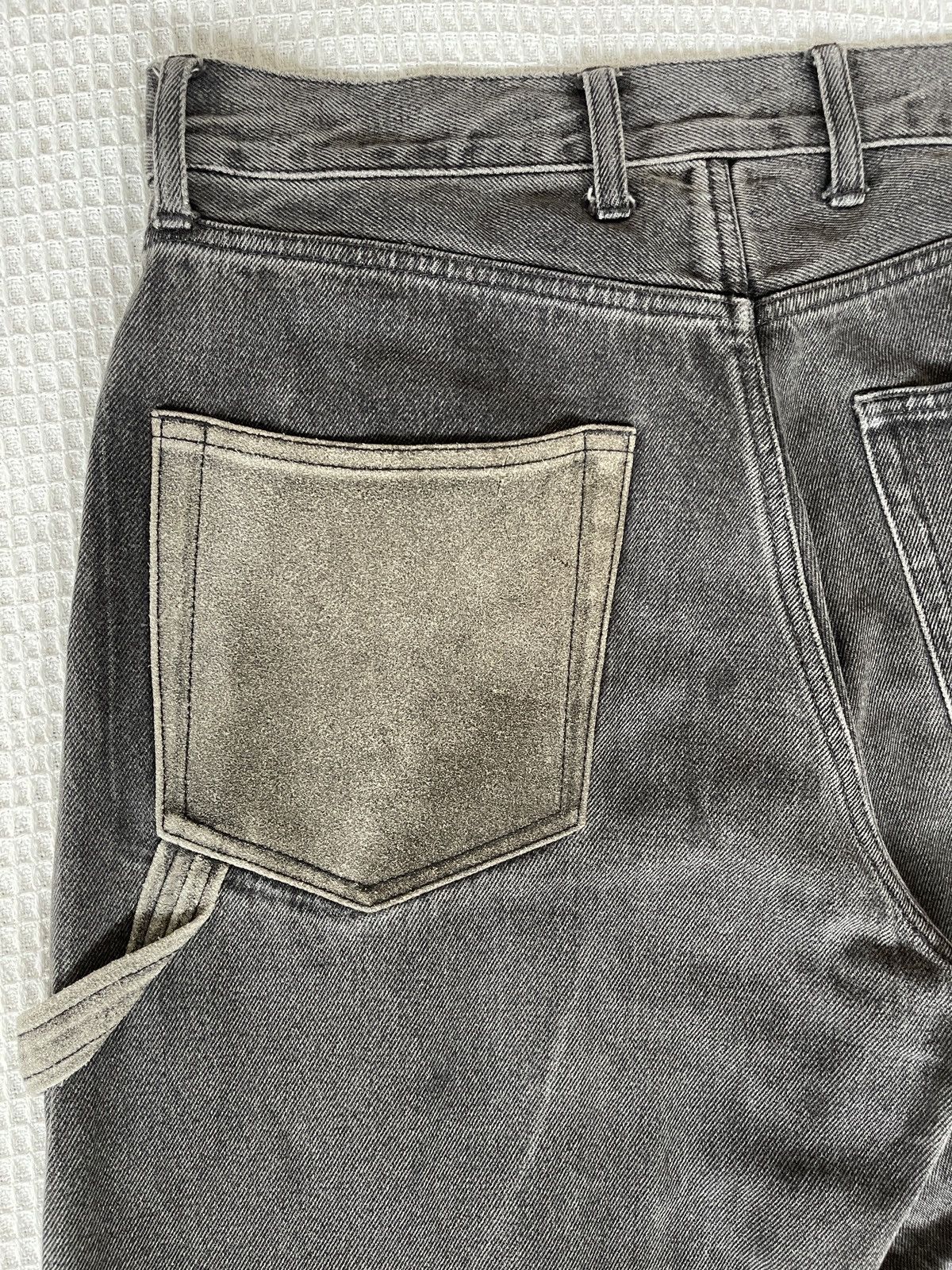 PPFM Vintage’90s🔥PPFM🔥Double Knee Leather Part CowHide Jeans Size US 31 - 16 Thumbnail