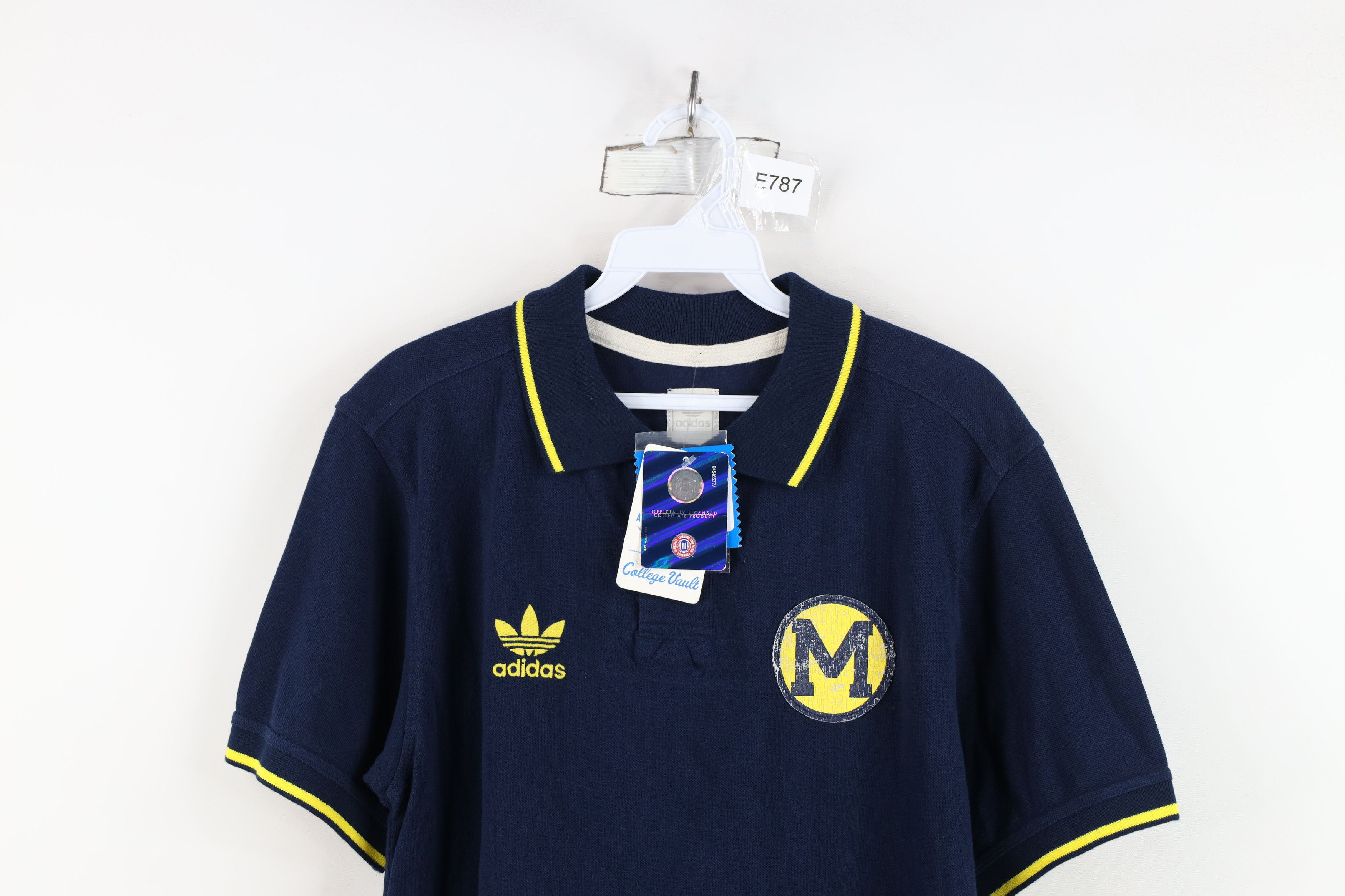 Adidas Deadstock Retro Y2K Adidas University of Michigan Polo Shirt Size US S / EU 44-46 / 1 - 2 Thumbnail