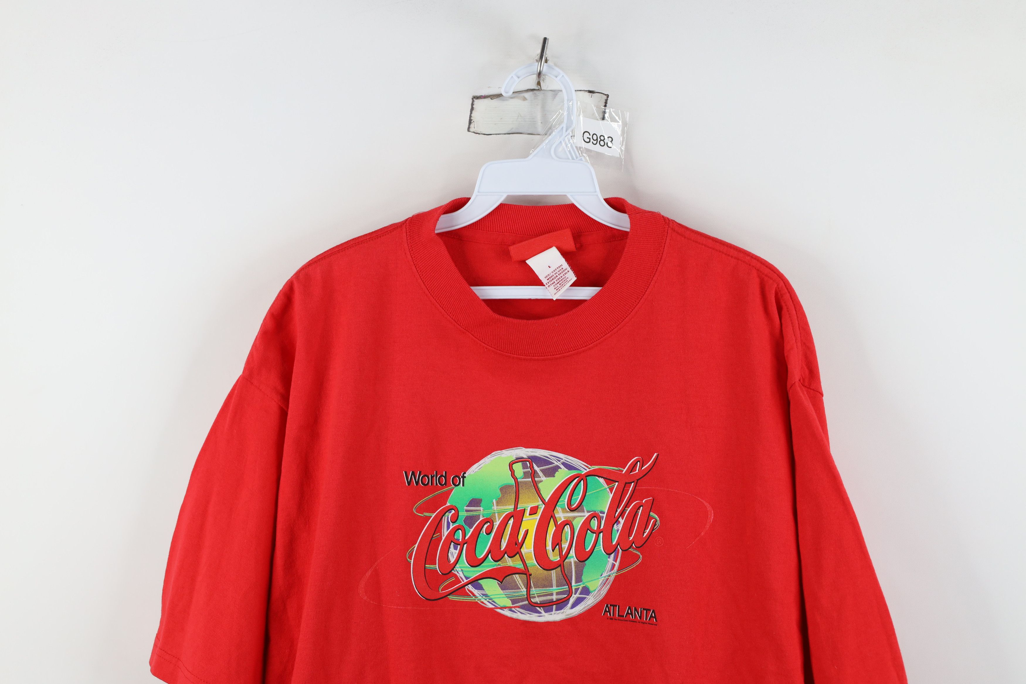 Coca Cola Vintage 90s Coca Cola Spell Cropped T-Shirt Red Cotton USA Size L / US 10 / IT 46 - 2 Thumbnail
