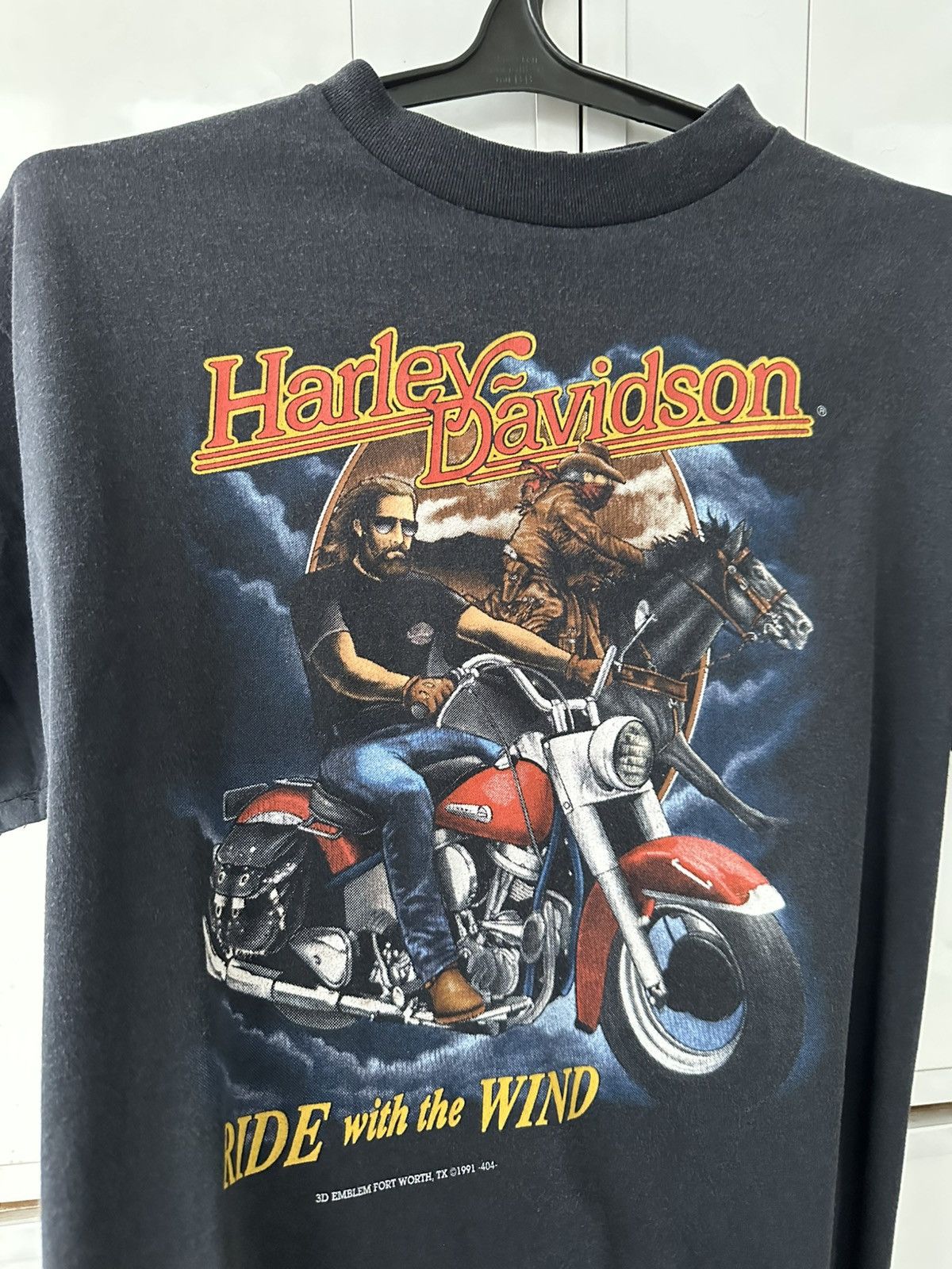 Harley Davidson 3D Emblem 1991 Vintage Harley Davidson T-shirt Size US L / EU 52-54 / 3 - 7 Thumbnail
